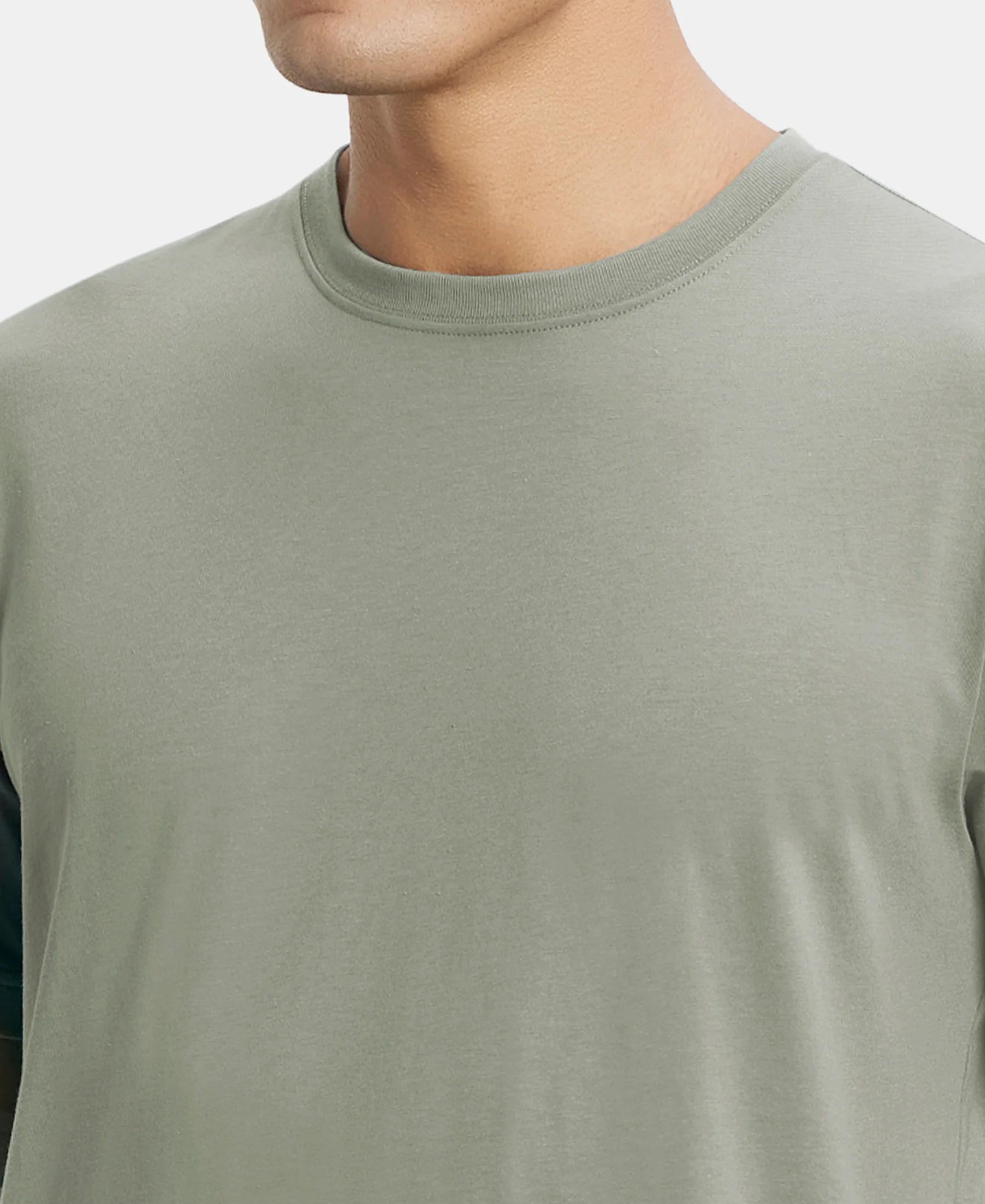 Super Combed Cotton Rich Round Neck Half Sleeve T-Shirt - Desert Sage - Image 6
