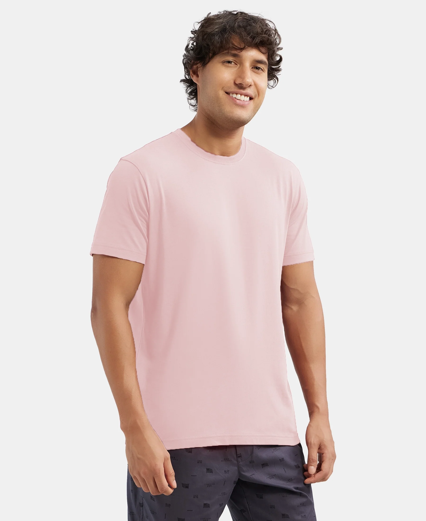 Super Combed Cotton Rich Round Neck Half Sleeve T-Shirt - Sepia Rose - Image 2