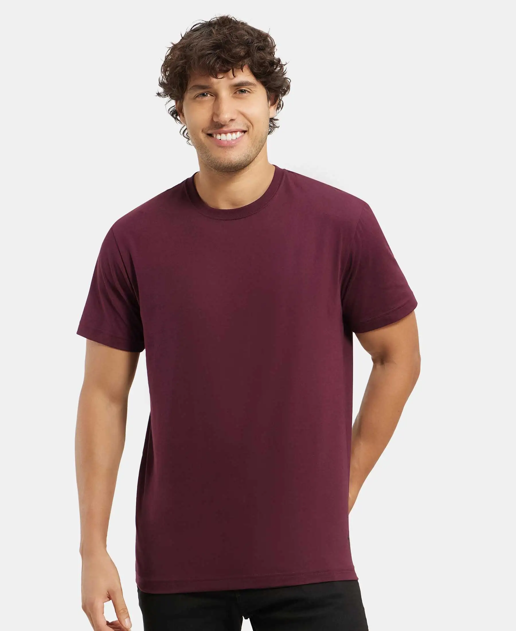 Super Combed Cotton Rich Round Neck Half Sleeve T-Shirt - Wine Tasting & Seaport Teal (Pack of 2) - Image 3