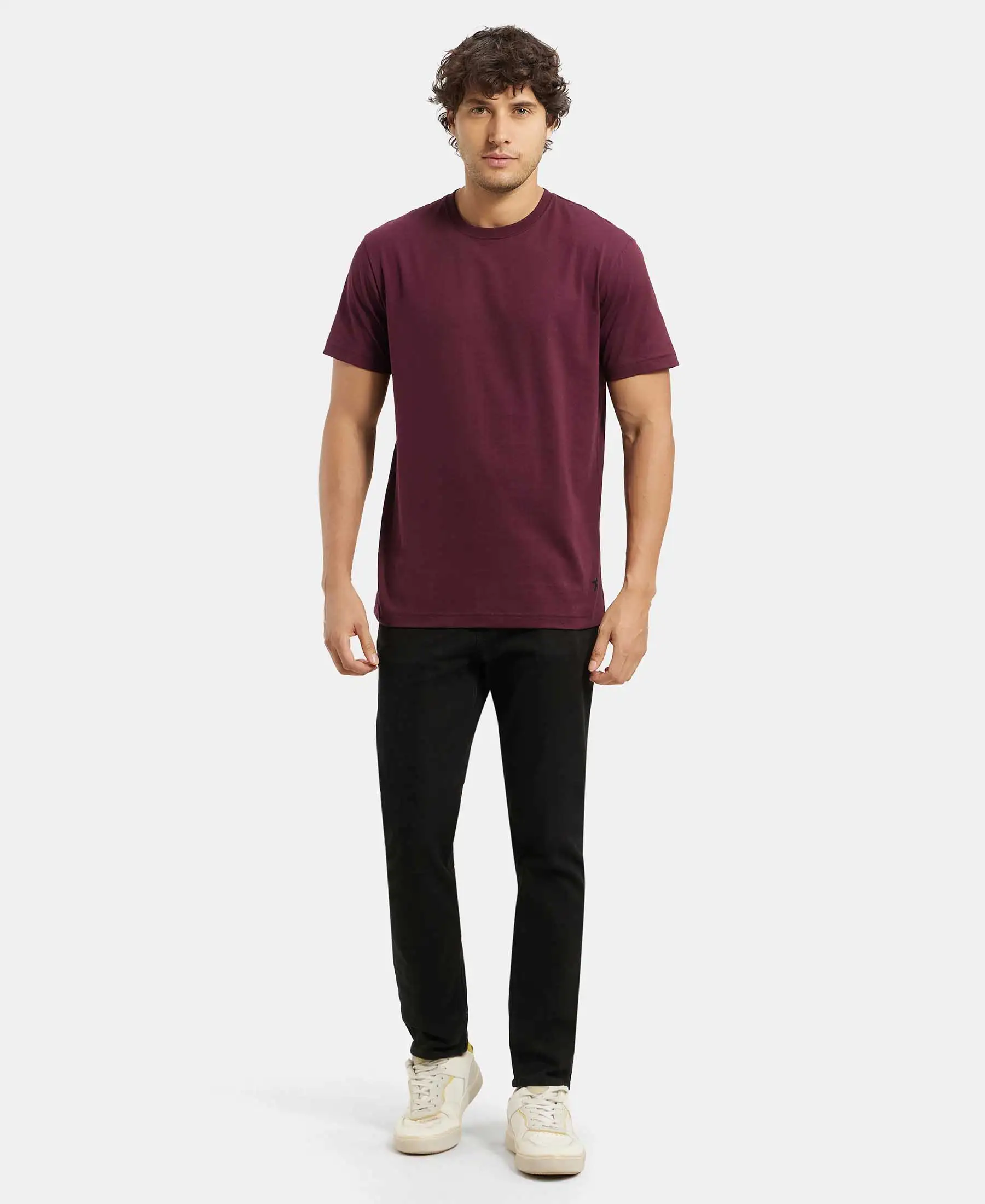 Super Combed Cotton Rich Round Neck Half Sleeve T-Shirt - Wine Tasting & Seaport Teal (Pack of 2) - Image 6