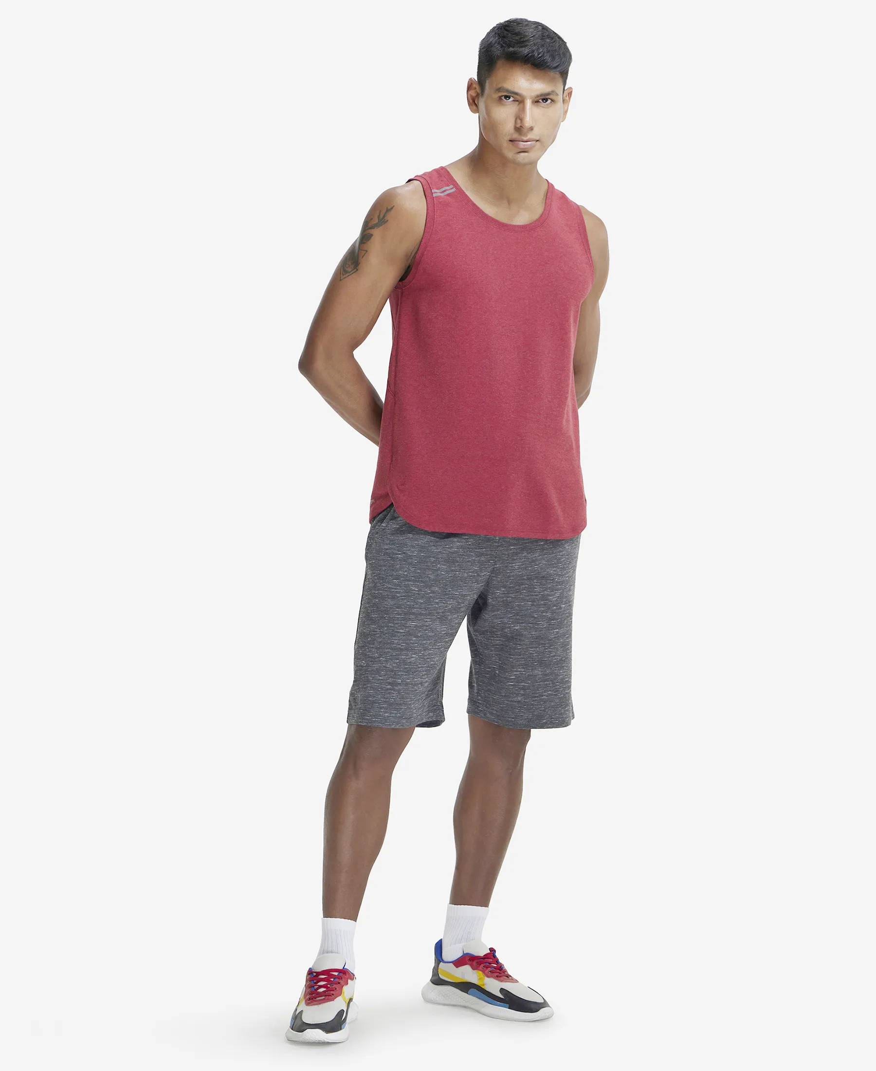 Super Combed Cotton Rich Shorts with StayFresh Treatment - Cool Grey Melange - Image 4