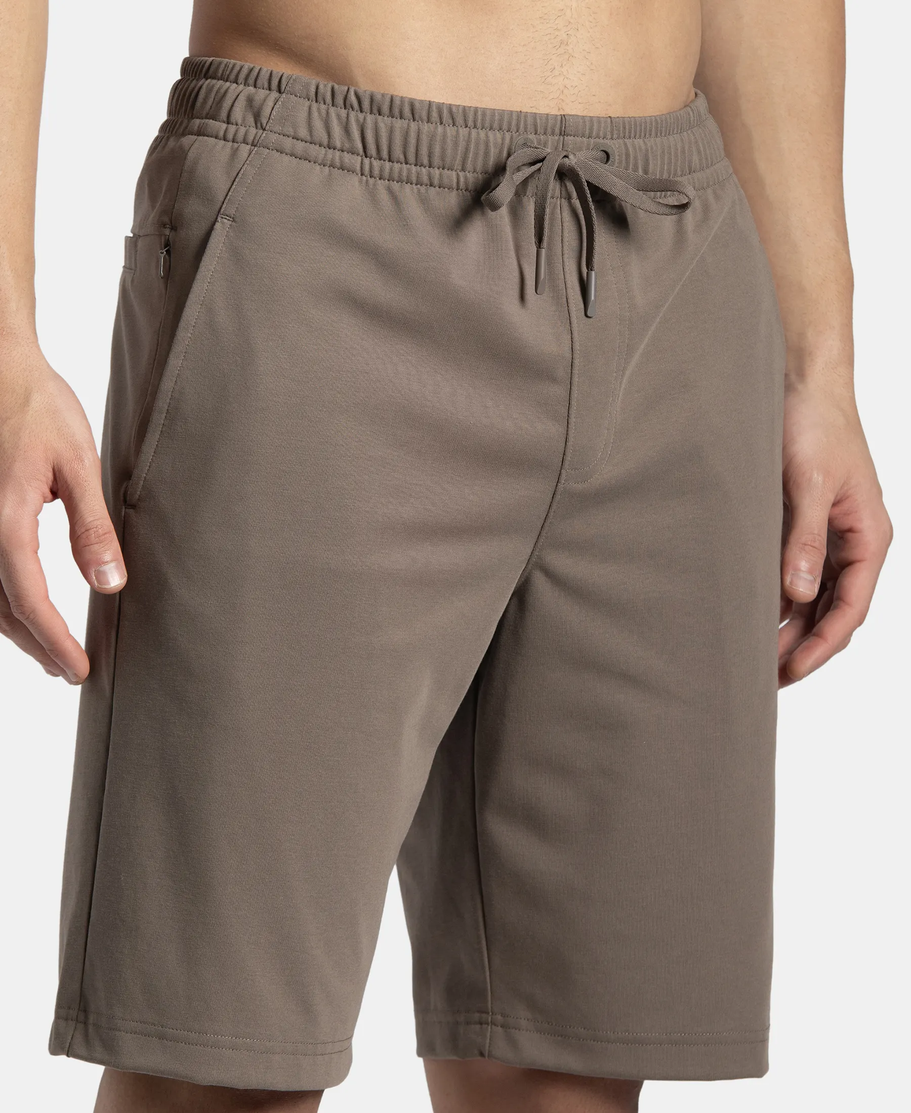 Super Combed Cotton Rich Shorts with StayFresh Treatment - Dark Khaki - Image 6