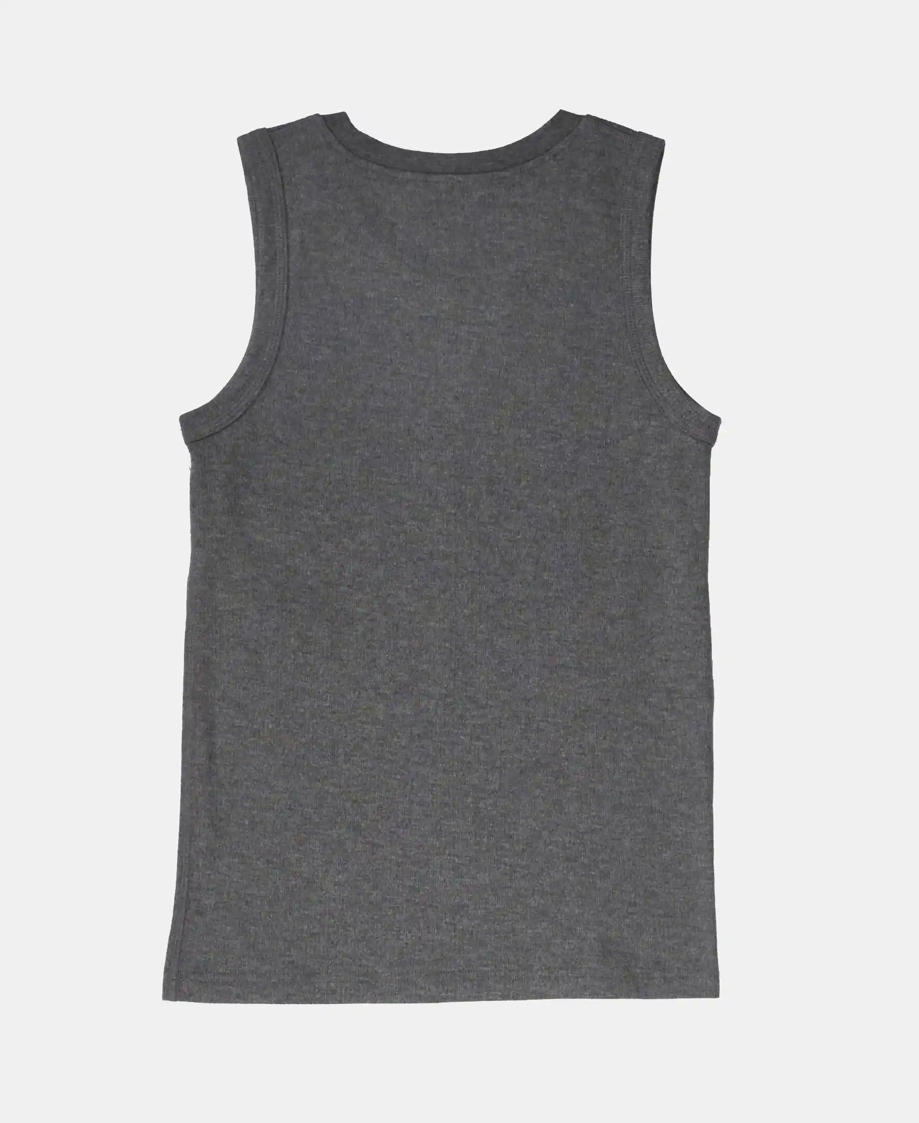 Extra Warmth Kid's Super Combed Cotton Rich Sleeveless Thermal Muscle Vest with StayWarm Treatment - Charcoal Melange - Image 2