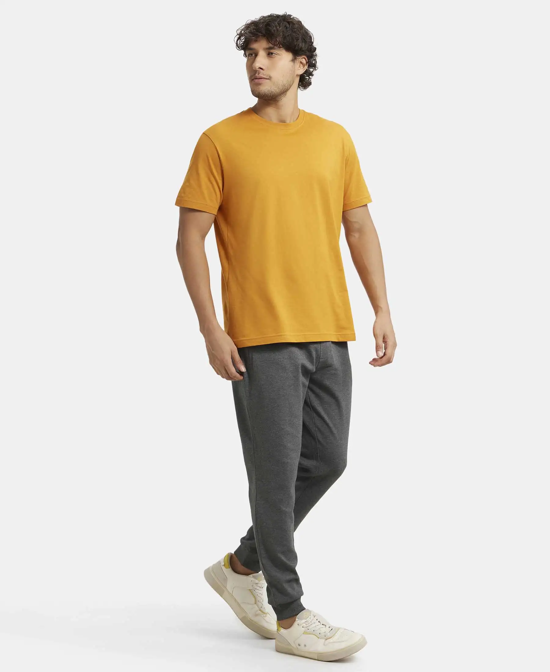 Super Combed Cotton Rich Slim Fit Jogger with Zipper Pockets - Charcoal Melange - Image 6