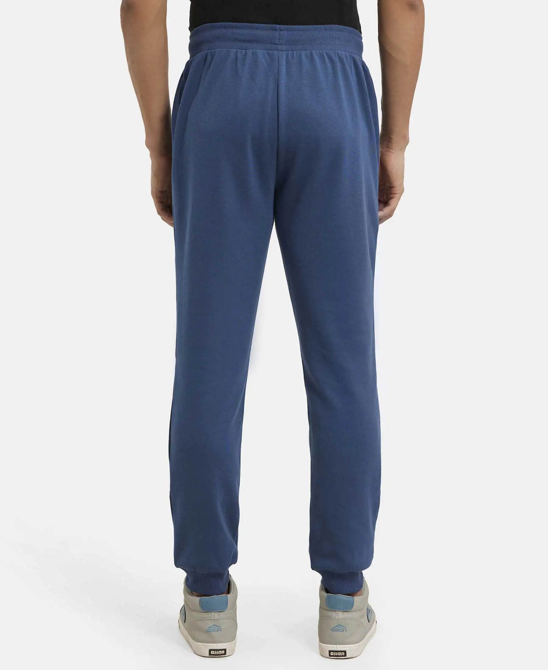 Super Combed Cotton Rich Slim Fit Jogger with Zipper Pockets - Insignia Blue - Image 3