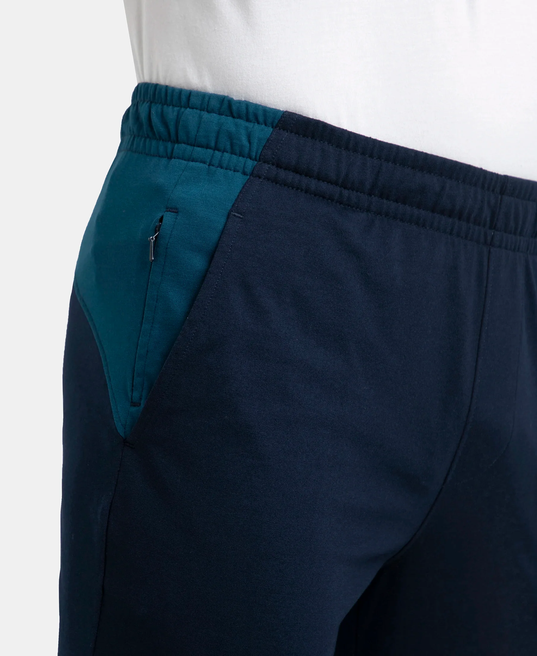 Super Combed Cotton Rich Slim Fit Trackpant with Zipper Media Pocket - Navy - Image 7