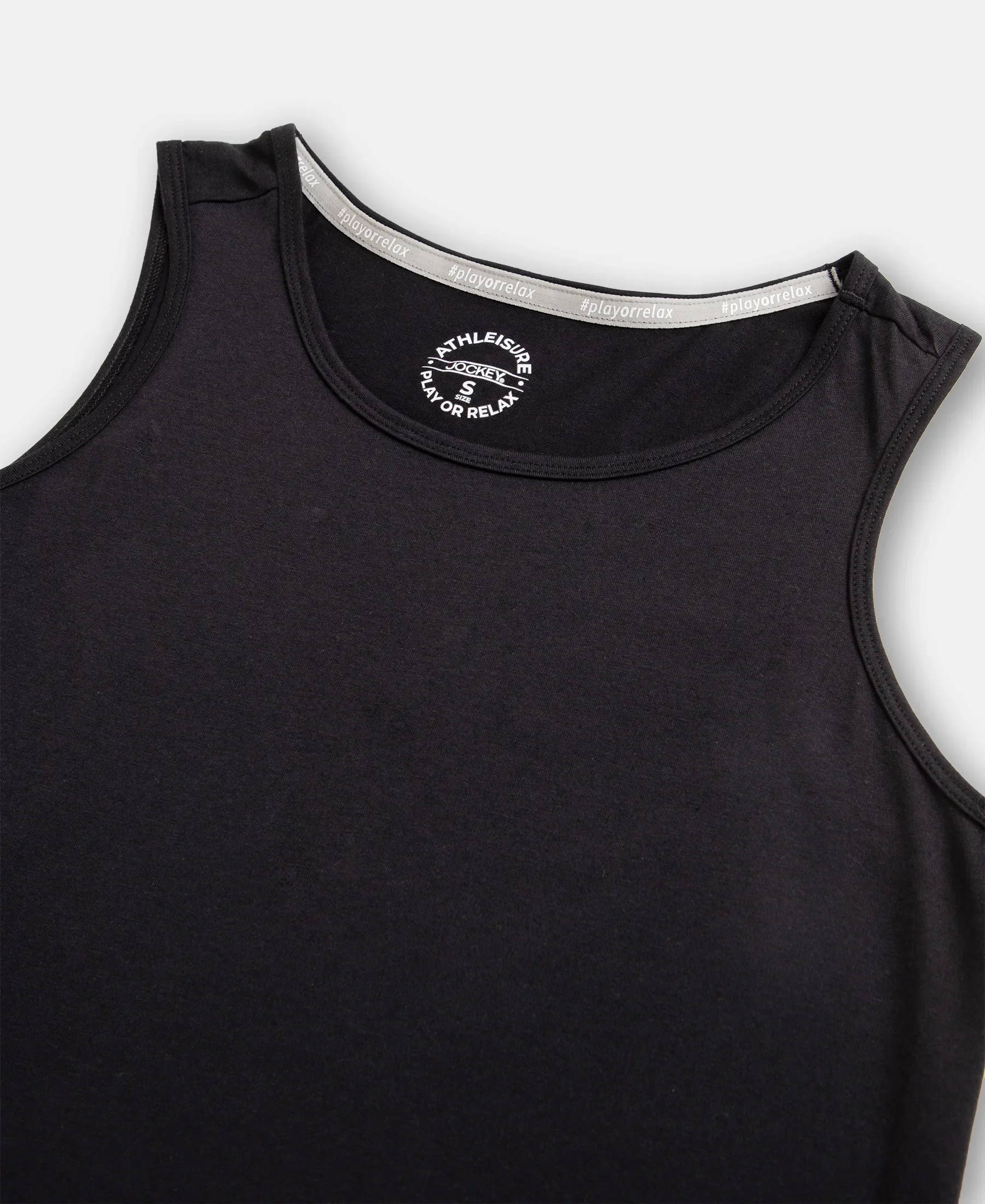 Super Combed Cotton Rich Solid Curved Hem Styled Tank Top - Black - Image 9