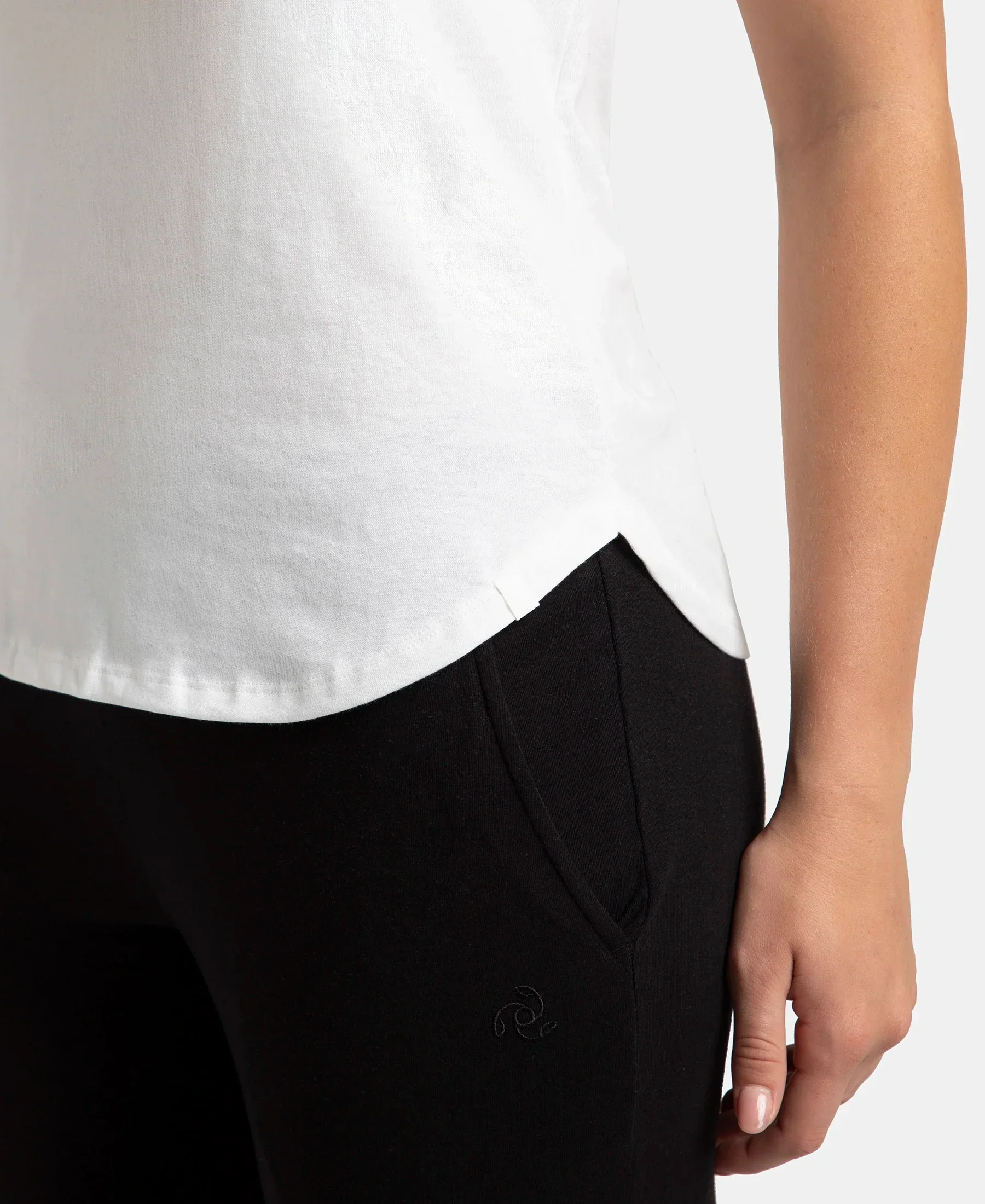 Super Combed Cotton Rich Solid Curved Hem Styled Tank Top - White - Image 7