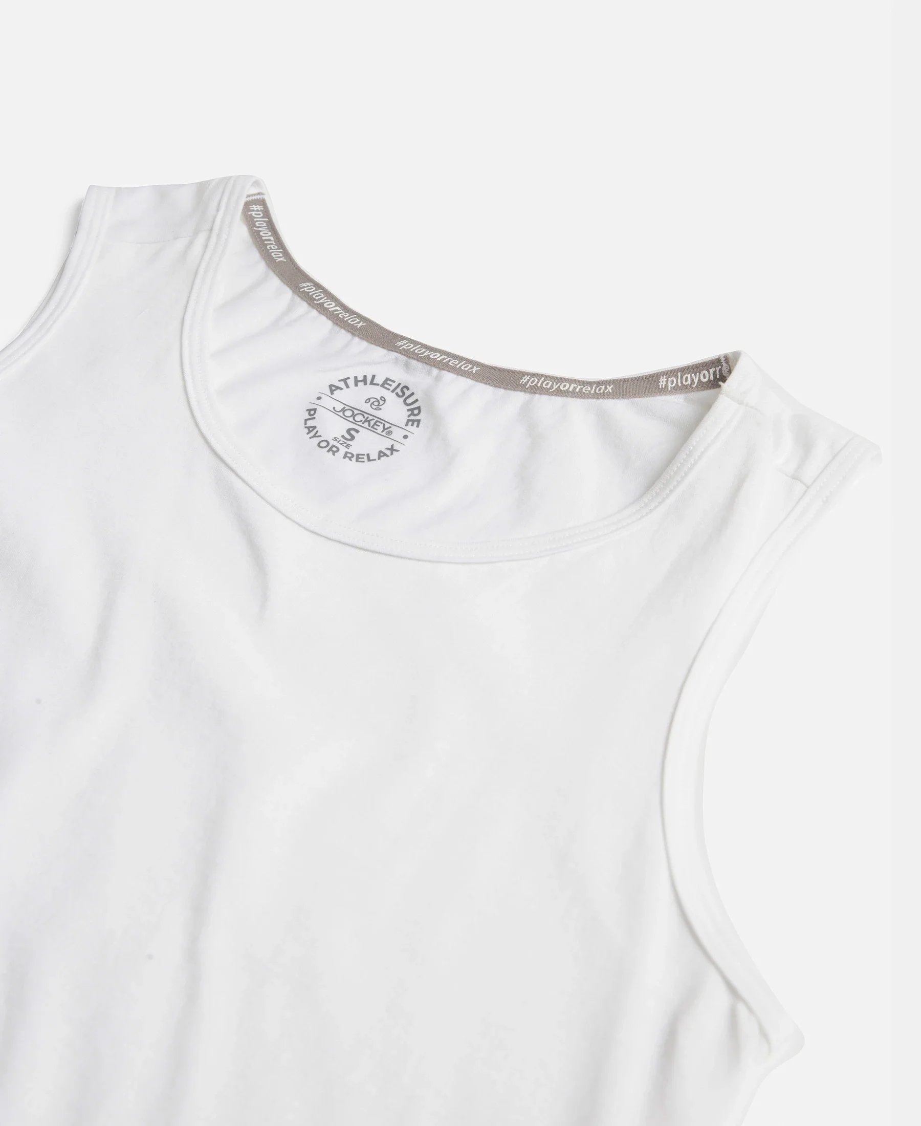Super Combed Cotton Rich Solid Curved Hem Styled Tank Top - White - Image 8