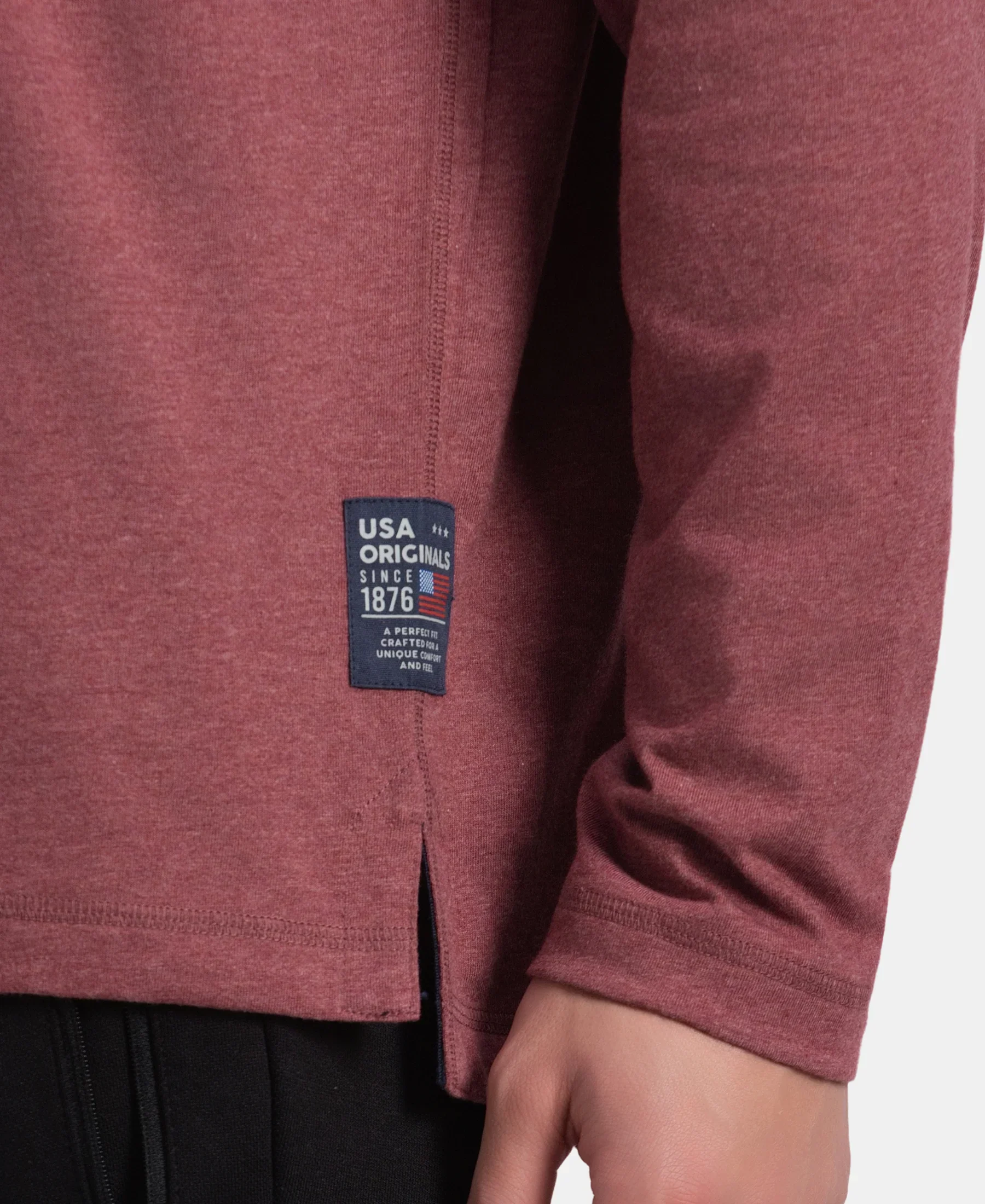 Super Combed Cotton Rich Solid Full Sleeve Henley T-Shirt - Wild Ginger Melange - Image 8