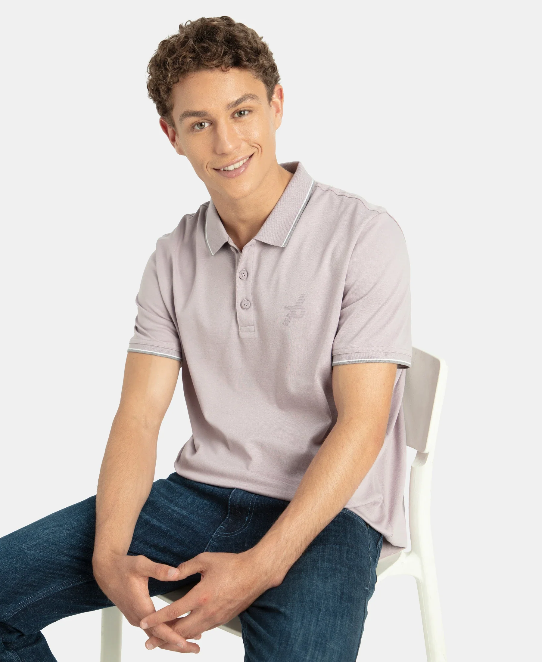 Super Combed Cotton Rich Solid Half Sleeve Polo T-Shirt - Nirvana - Image 5