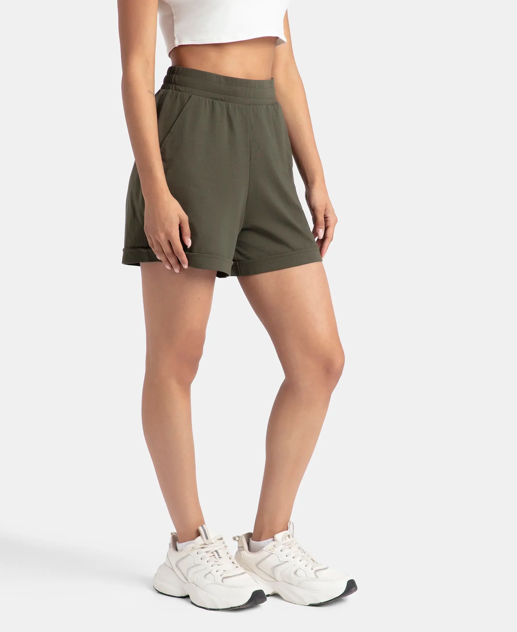 Super Combed Cotton Rich Straight Fit Shorts with Side Pockets - Deep Depths - Image 2