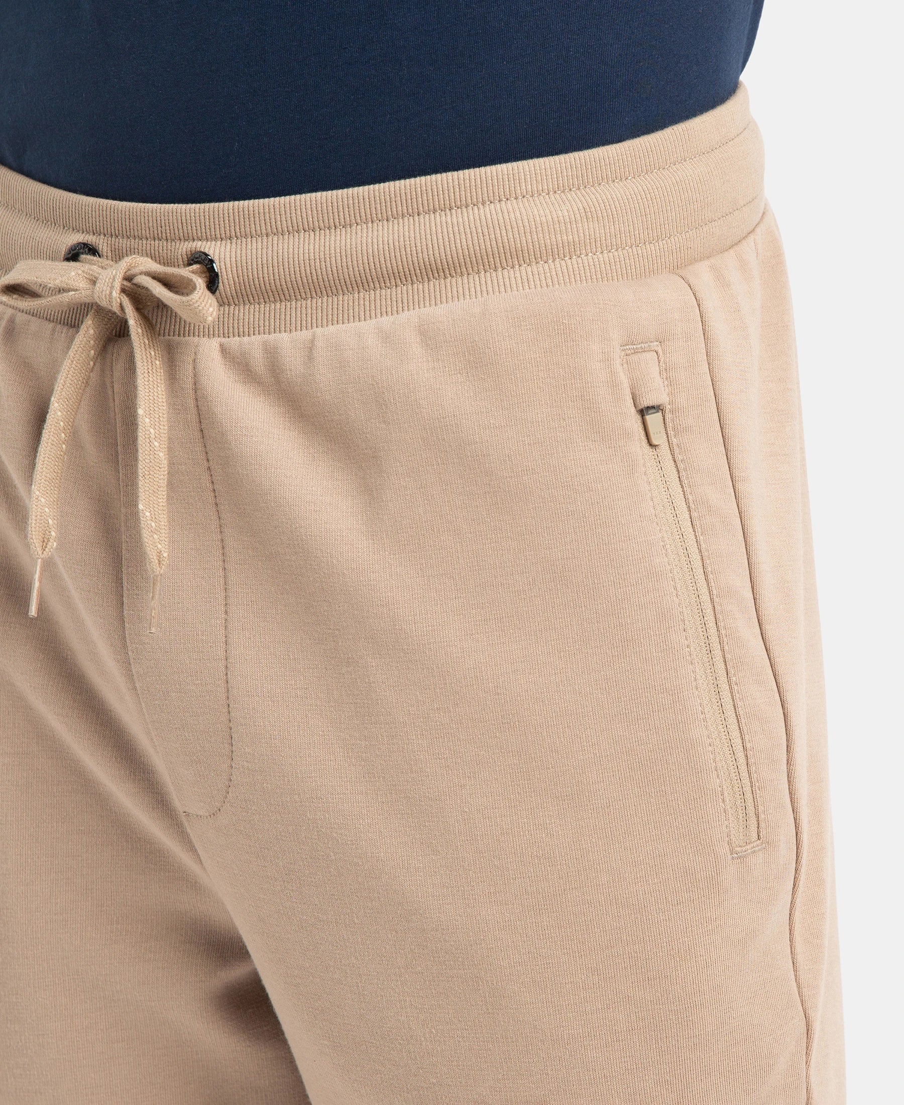 Super Combed Cotton Rich Straight Fit Shorts with Zipper Pockets - Desert Taupe - Image 8