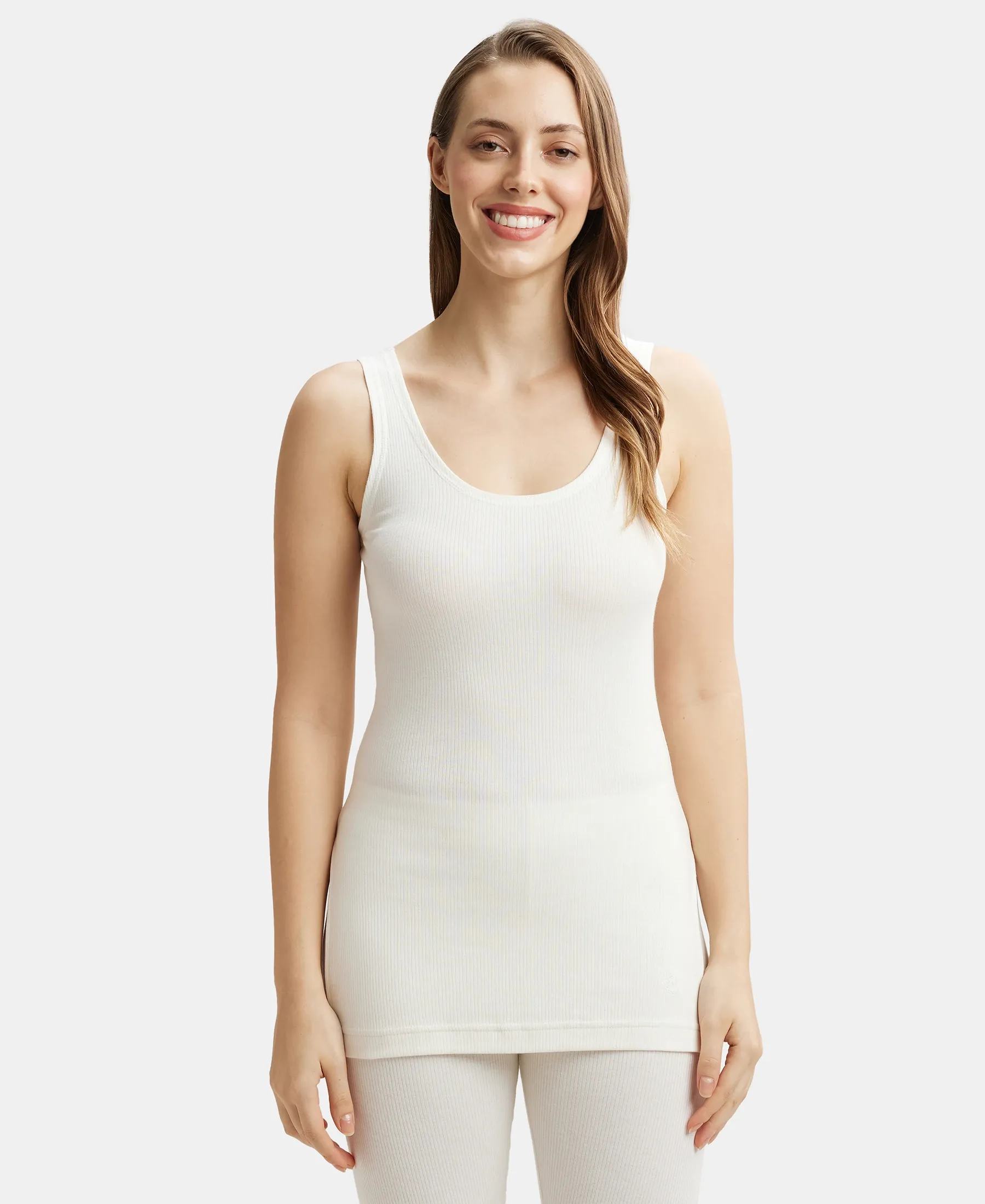 Extra Warmth Super Combed Cotton Rich Thermal Tank Top with StayWarm Technology - Off White