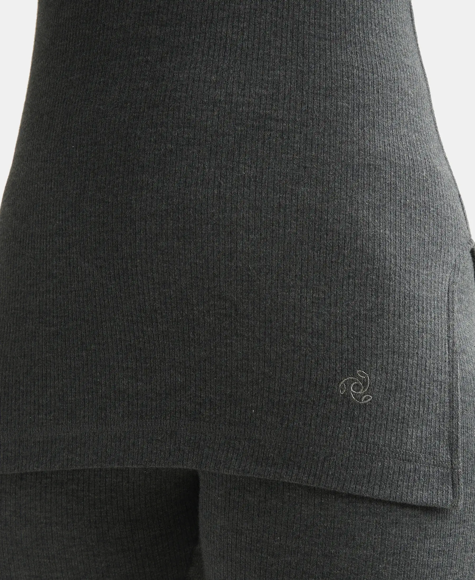 Extra Warmth Super Combed Cotton Rich Three Quarter Sleeve Thermal Top with StayWarm Technology - Charcoal Melange - Image 7