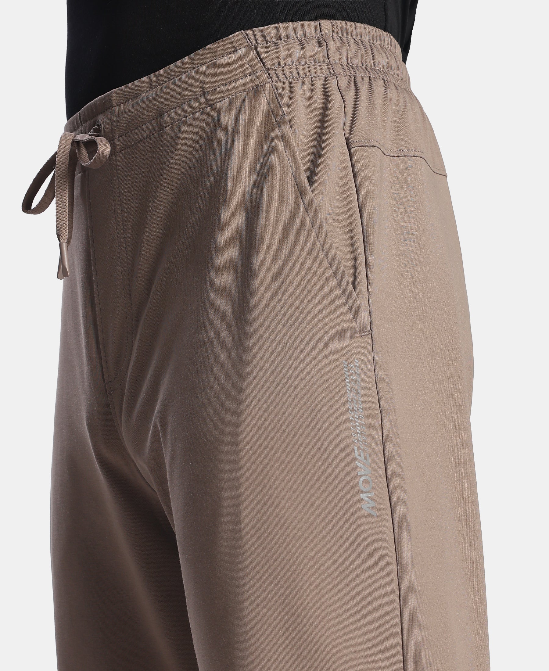 Super Combed Cotton Rich Trackpant with Pockets and StayFresh Treatment - Dark Khaki - Image 8