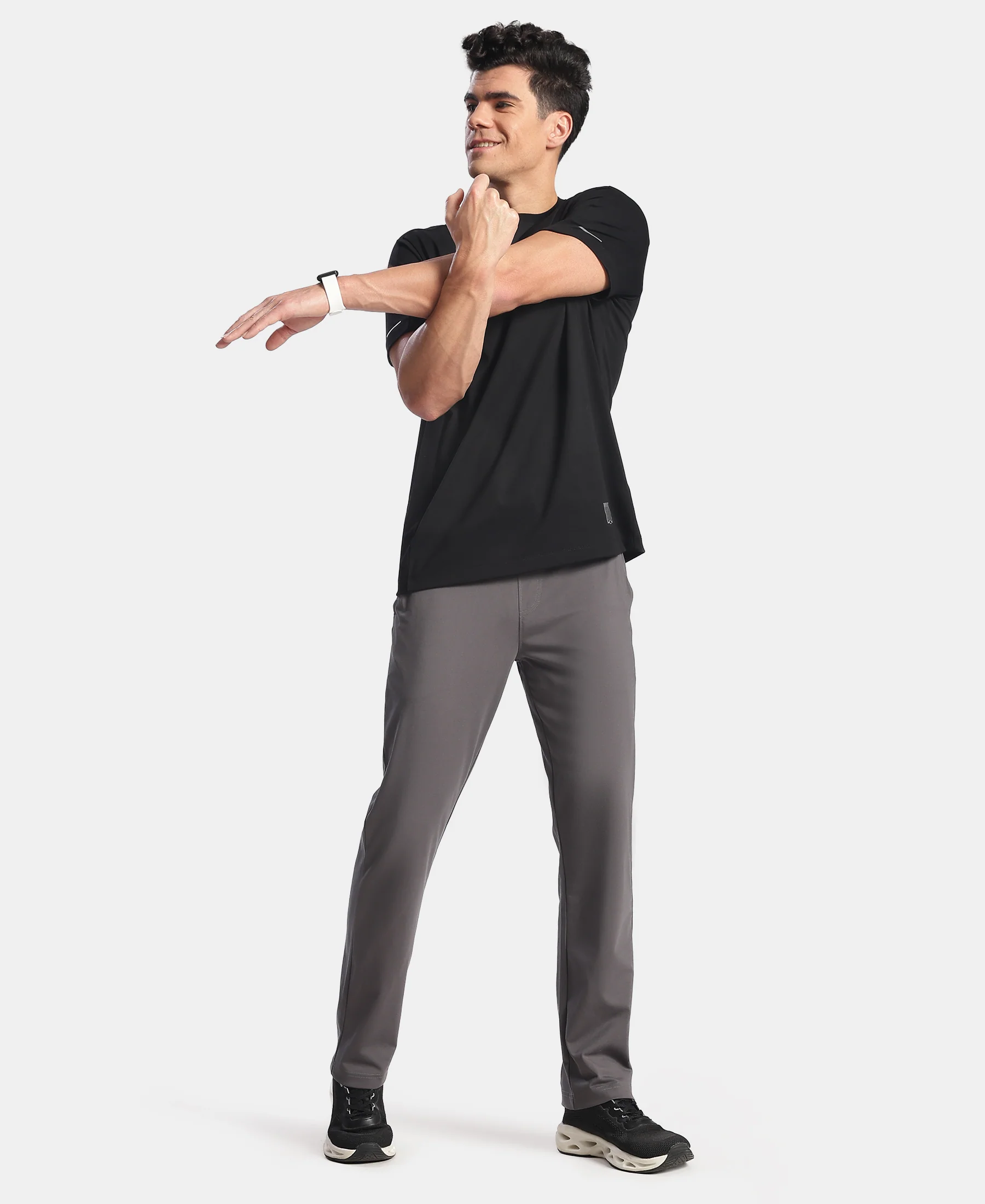 Super Combed Cotton Rich Trackpant with Pockets and StayFresh Treatment - Magnet - Image 6