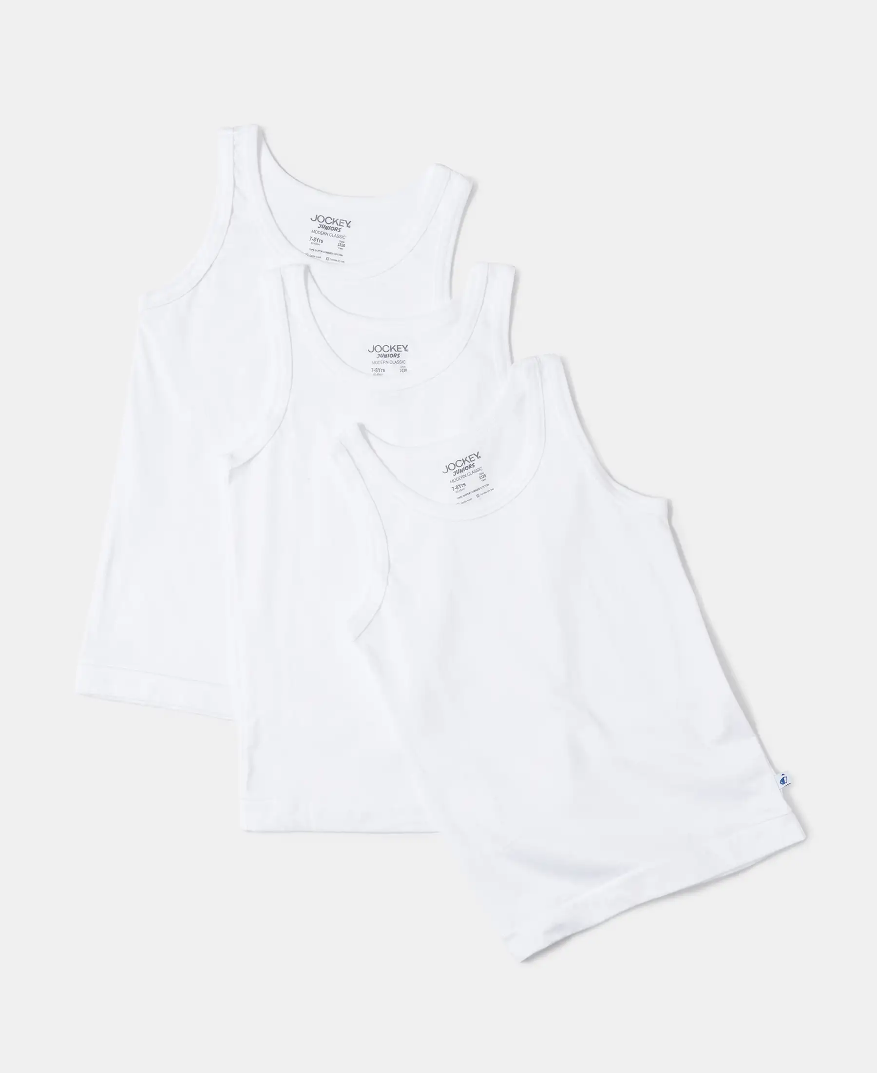 Super Combed Cotton Round Neck Sleeveless Vest - White (Pack of 3) - Image 6