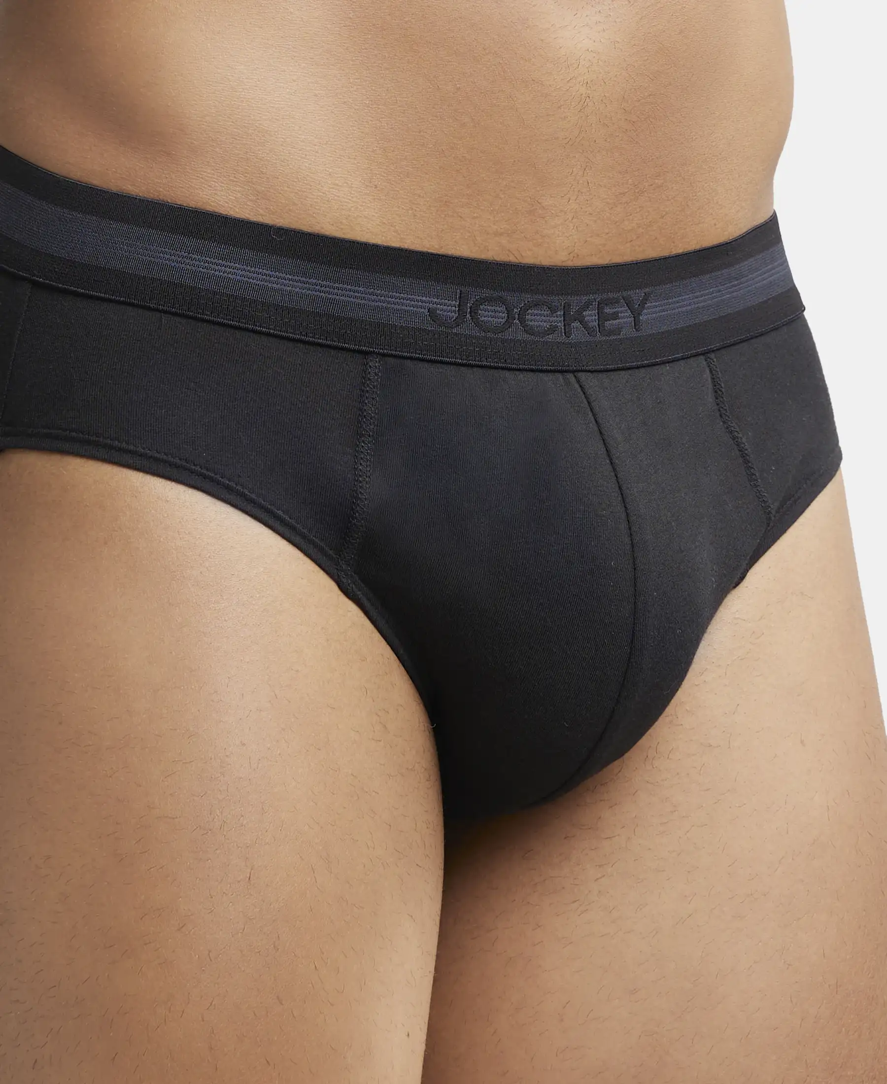 Super Combed Cotton Solid Brief with Stay Fresh Treatment - Black - Image 6