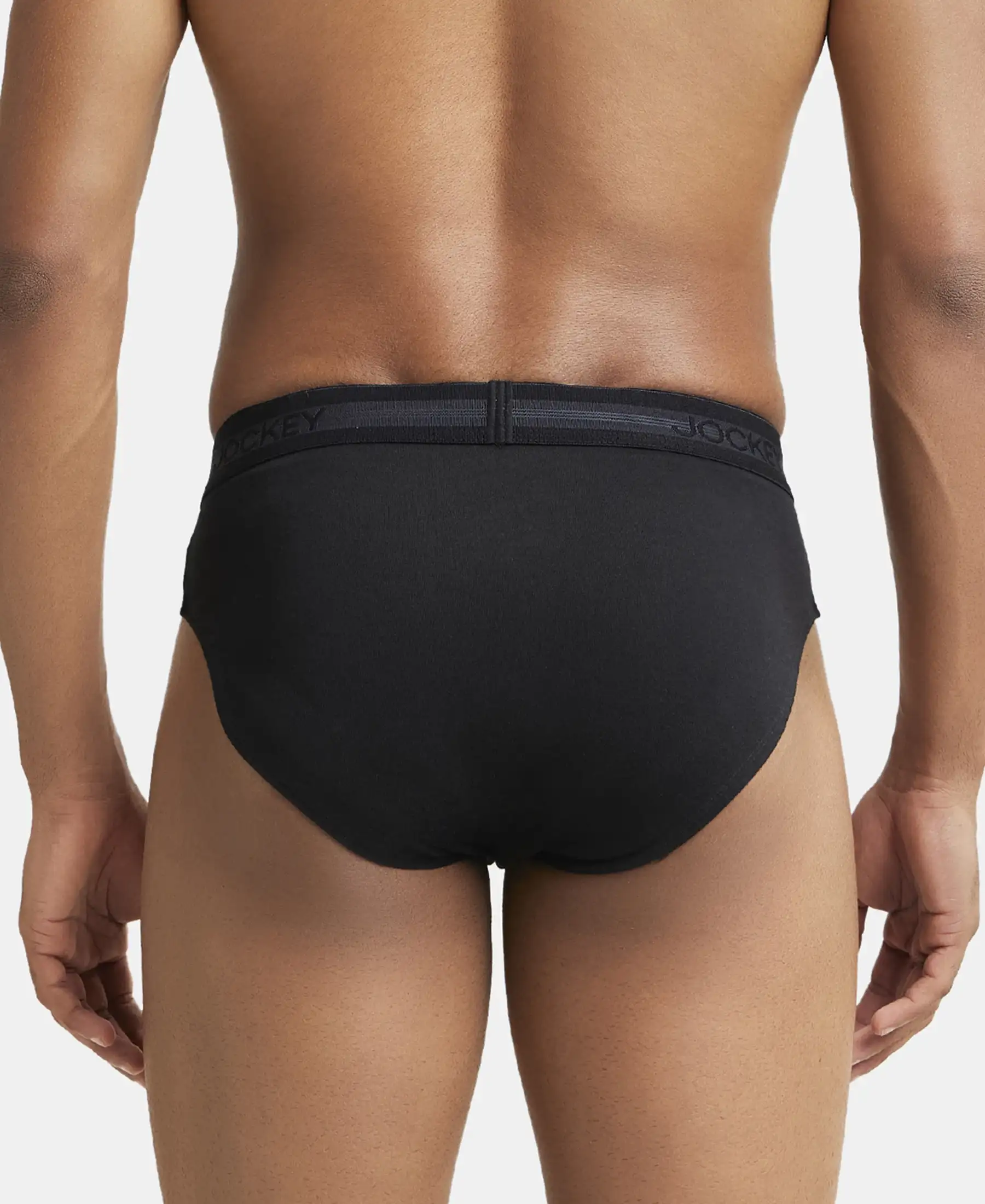 Super Combed Cotton Solid Brief with Stay Fresh Treatment - Black (Pack of 2) - Image 3