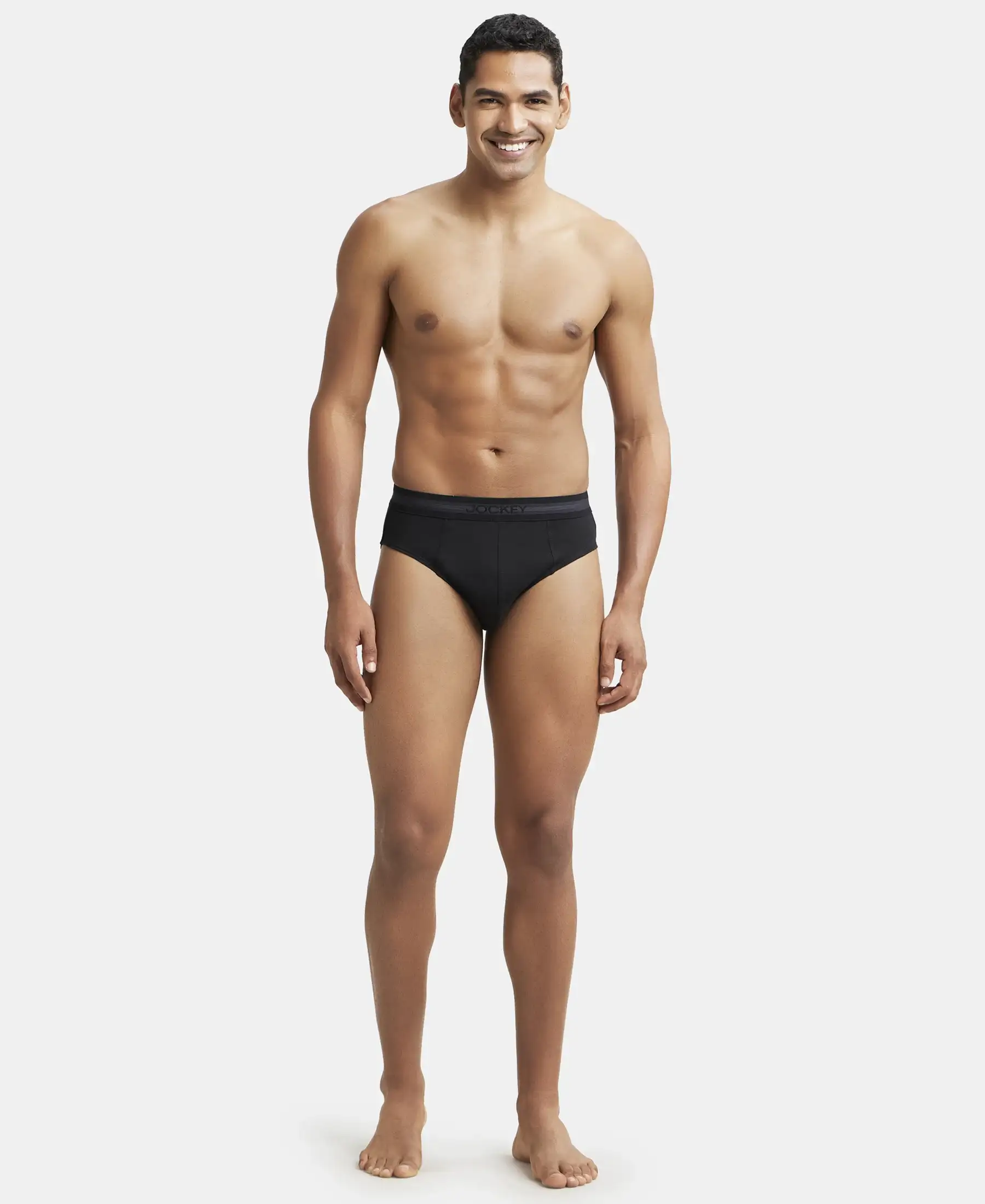 Super Combed Cotton Solid Brief with Stay Fresh Treatment - Black (Pack of 2) - Image 4