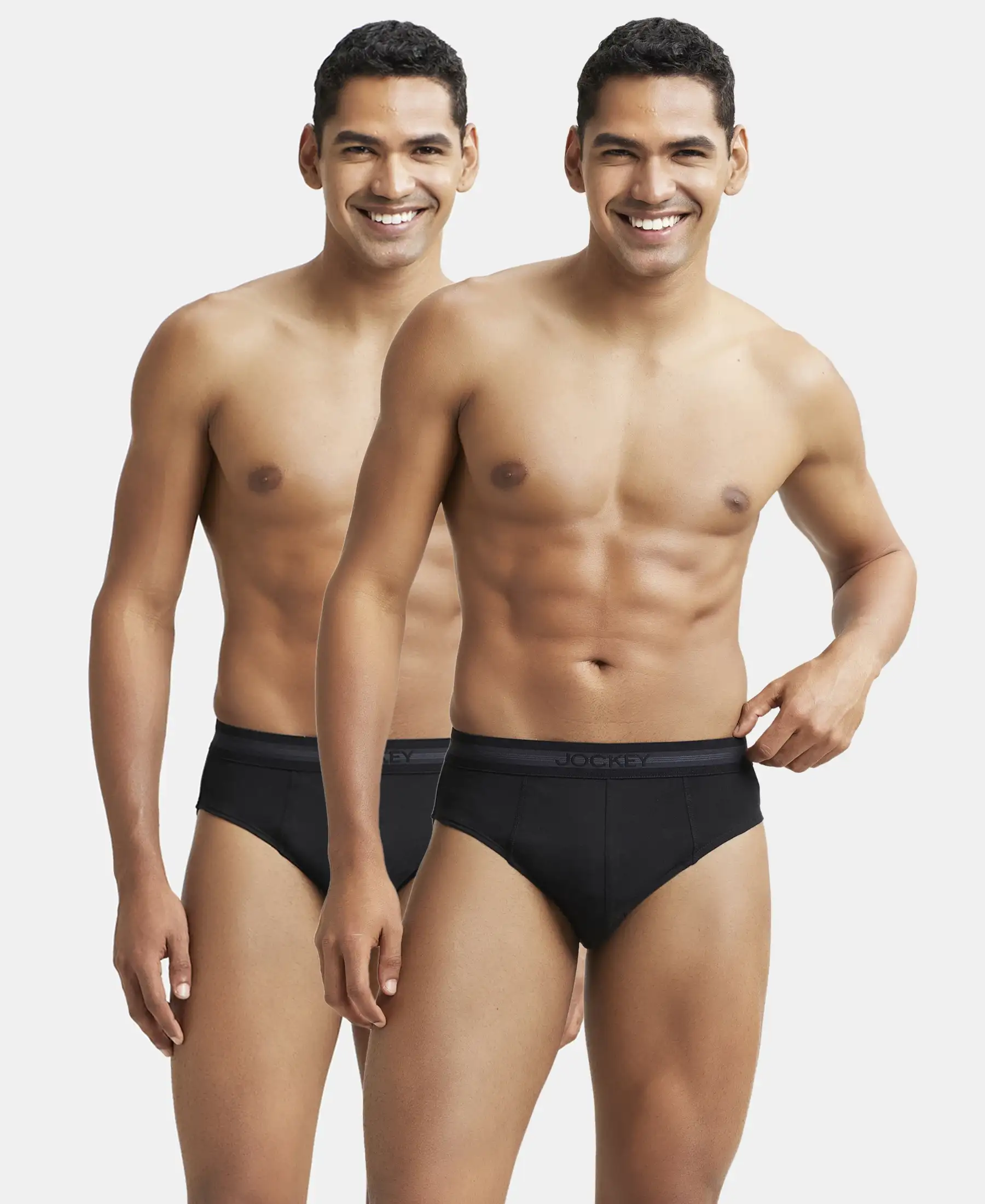Super Combed Cotton Solid Brief with Stay Fresh Treatment - Black (Pack of 2) - Image 5