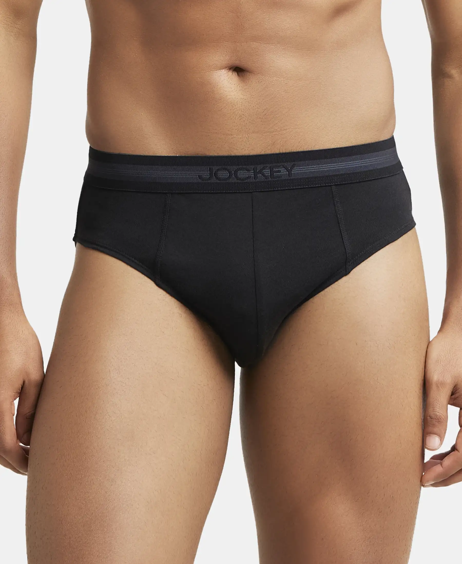 Super Combed Cotton Solid Brief with Stay Fresh Treatment - Black (Pack of 2) - Image 7