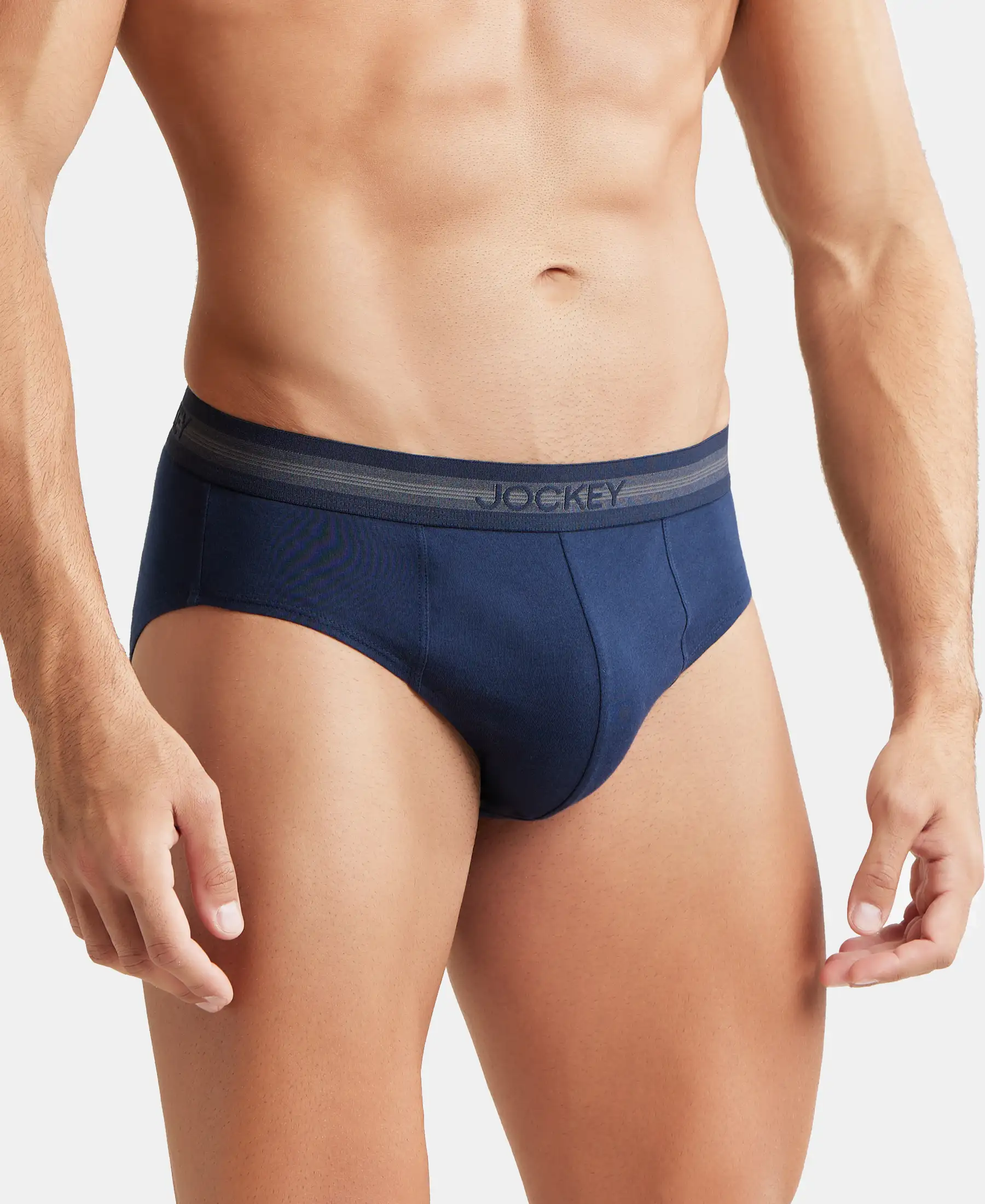 Super Combed Cotton Solid Brief with Stay Fresh Treatment - Deep Navy - Image 2