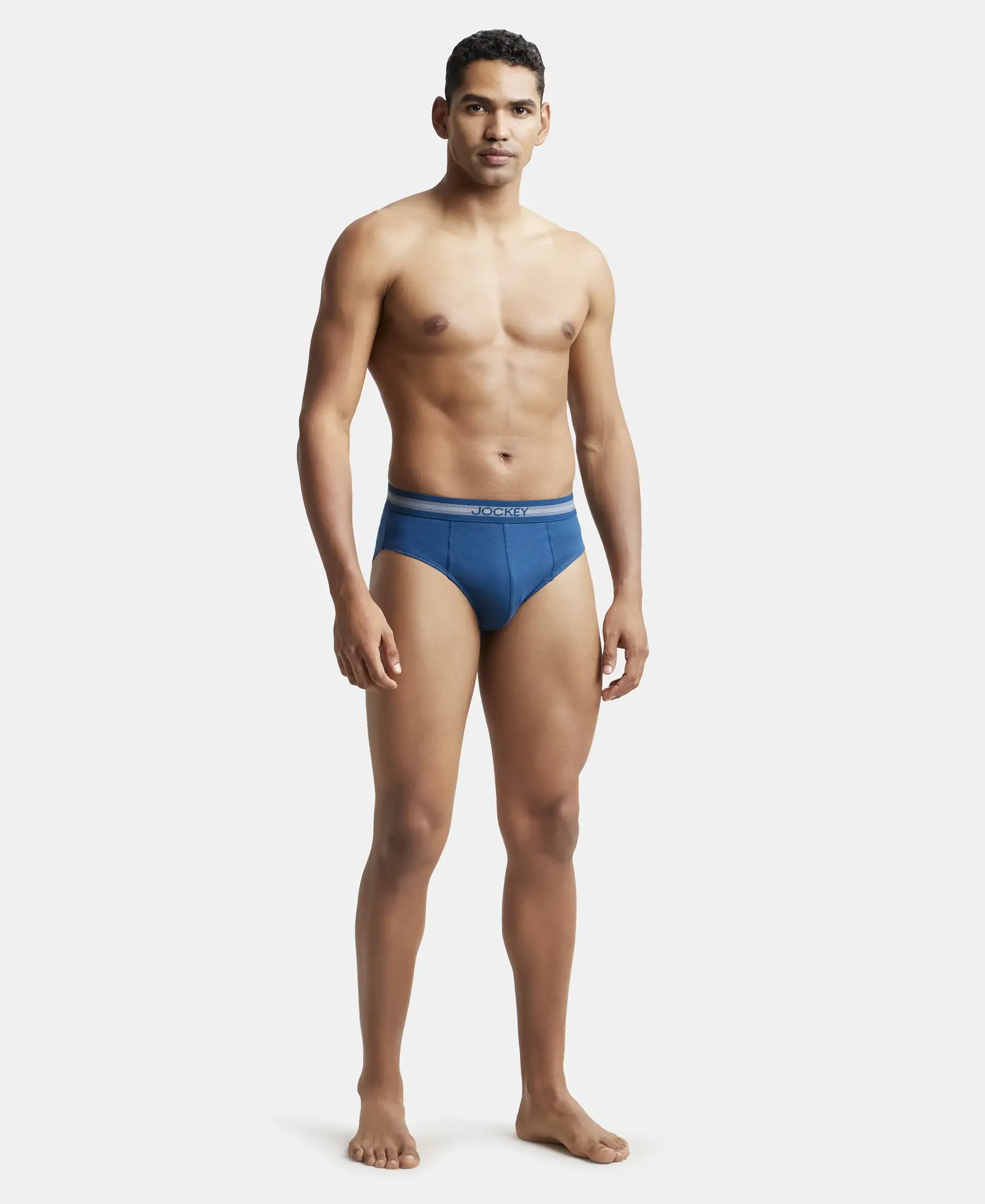 Super Combed Cotton Solid Brief with Stay Fresh Treatment - Poseidon (Pack of 2) - Image 4