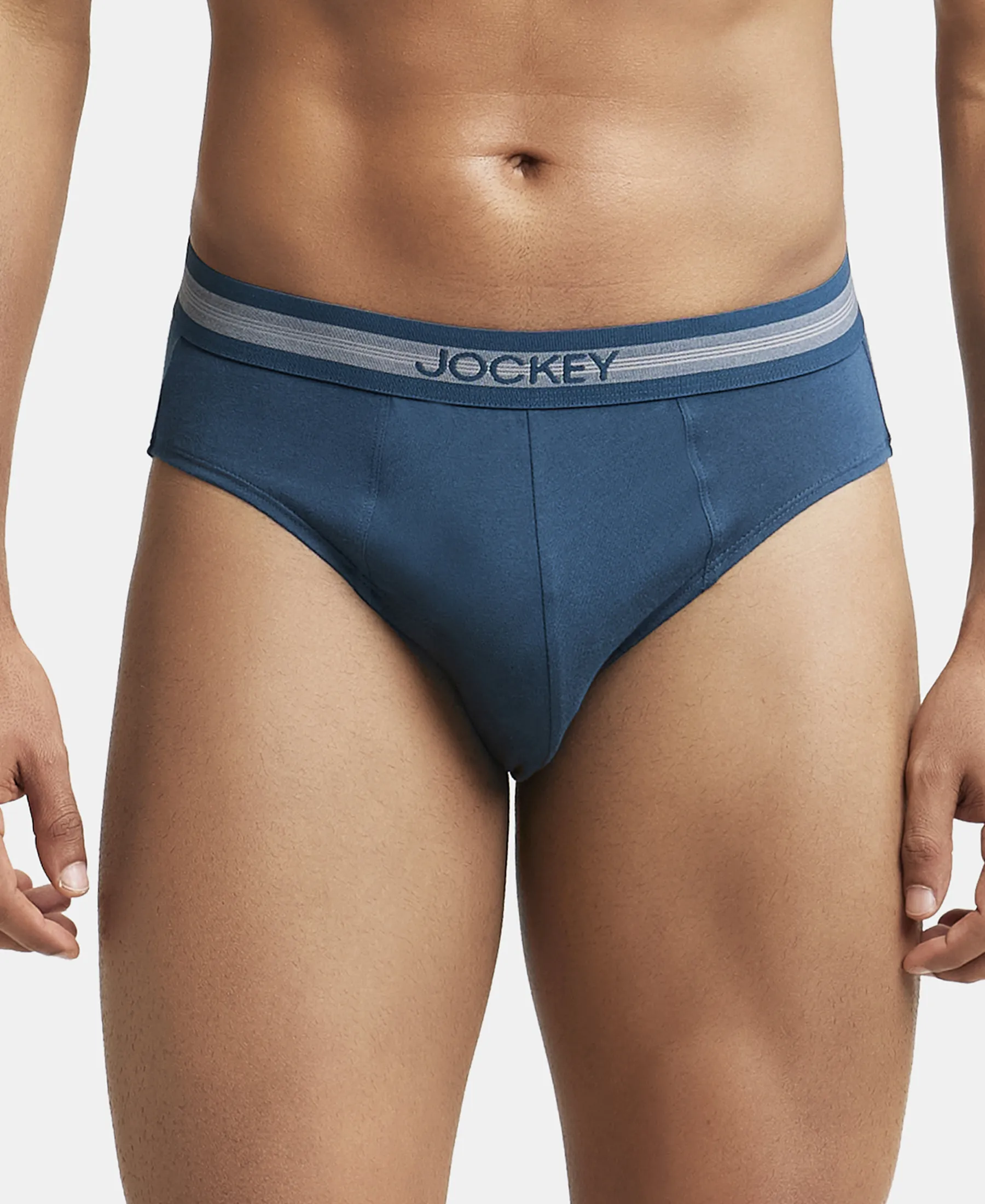 Super Combed Cotton Solid Brief with Stay Fresh Treatment - Reflecting Pond