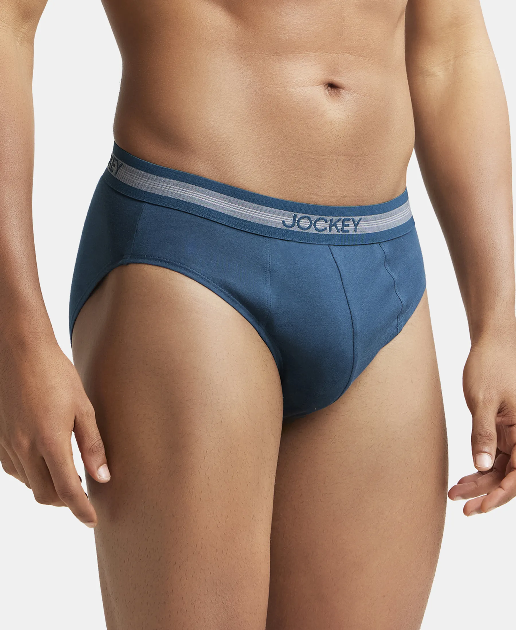 Super Combed Cotton Solid Brief with Stay Fresh Treatment - Reflecting Pond - Image 2