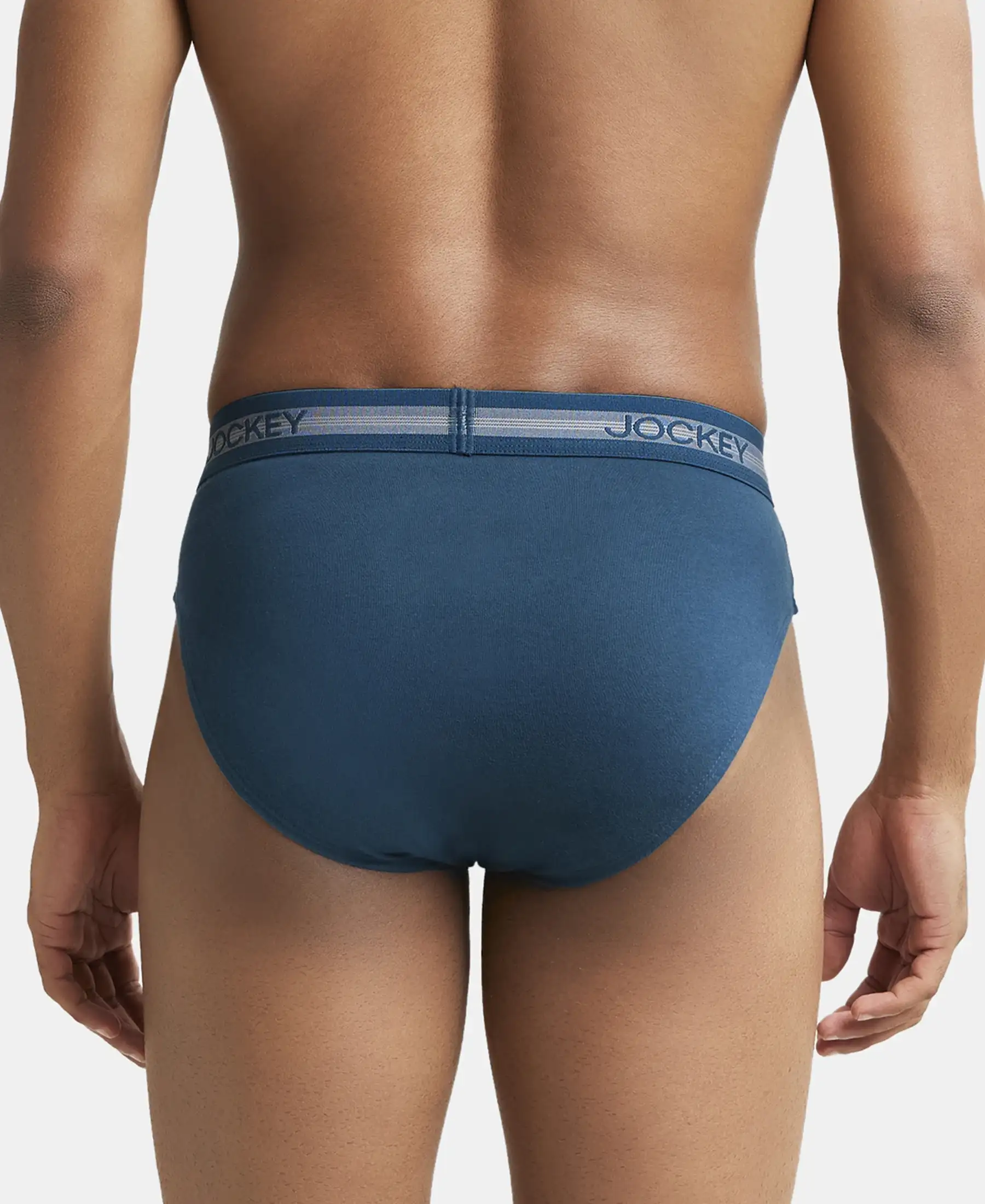 Super Combed Cotton Solid Brief with Stay Fresh Treatment - Reflecting Pond (Pack of 2) - Image 3