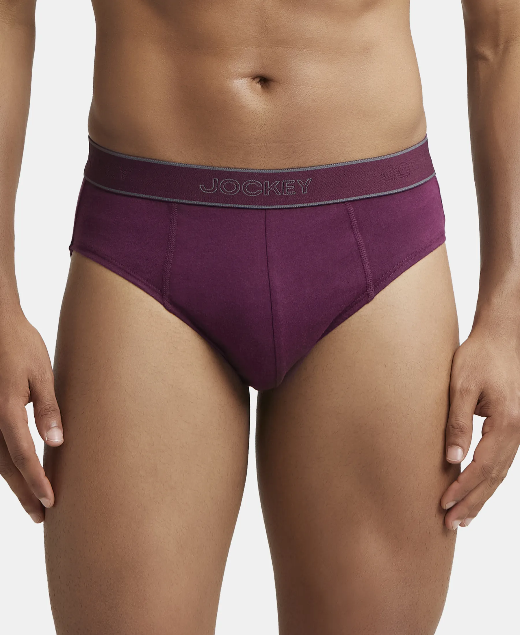 Super Combed Cotton Solid Brief with Stay Fresh Treatment - Wine Tasting