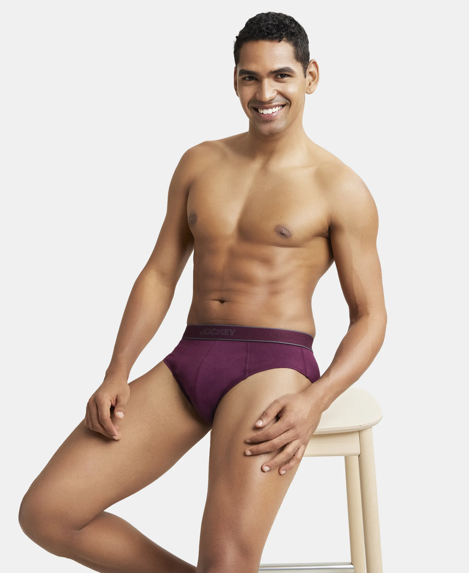 Super Combed Cotton Solid Brief with Stay Fresh Treatment - Wine Tasting - Image 5