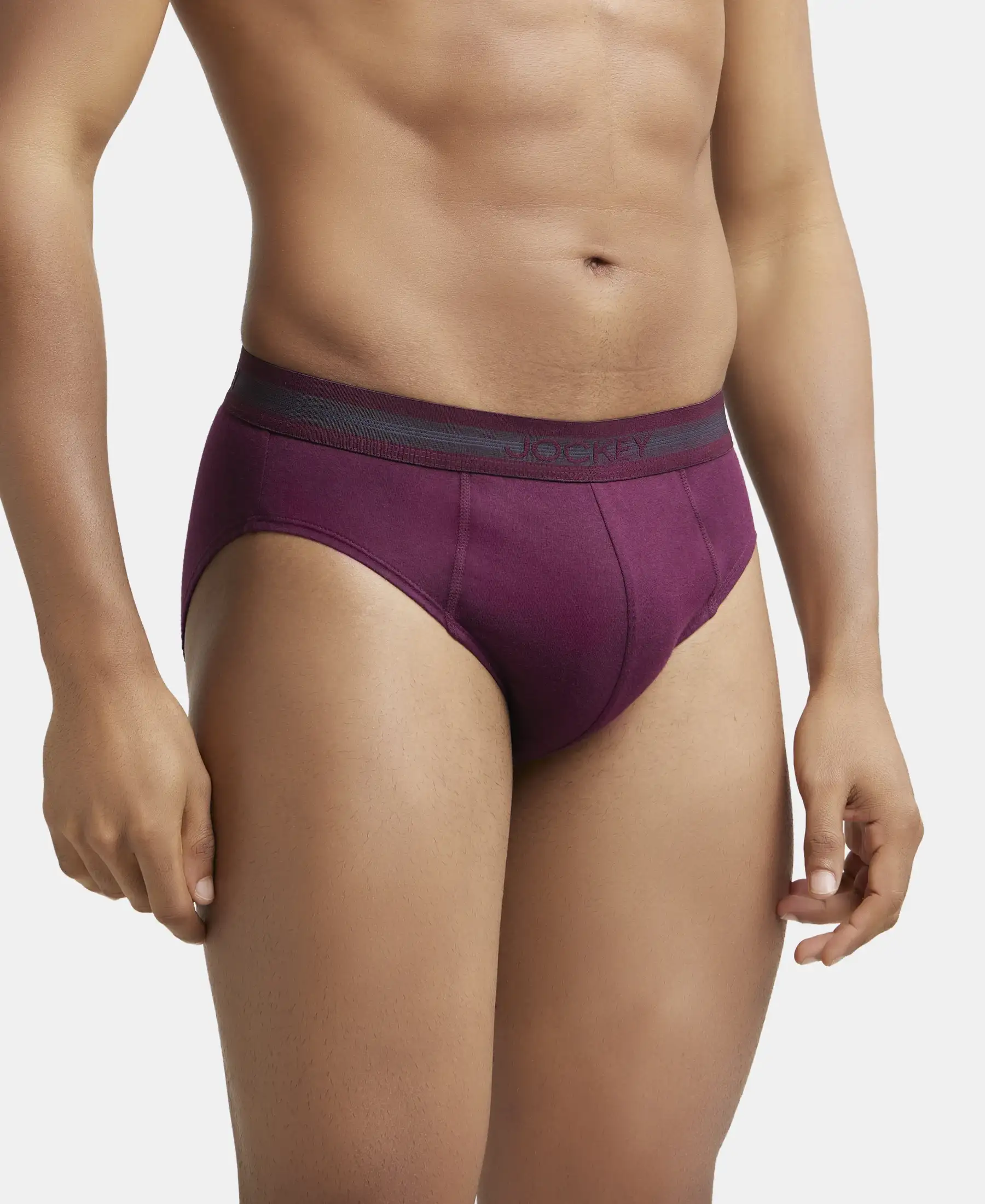 Super Combed Cotton Solid Brief with Stay Fresh Treatment - Wine Tasting (Pack of 2) - Image 2