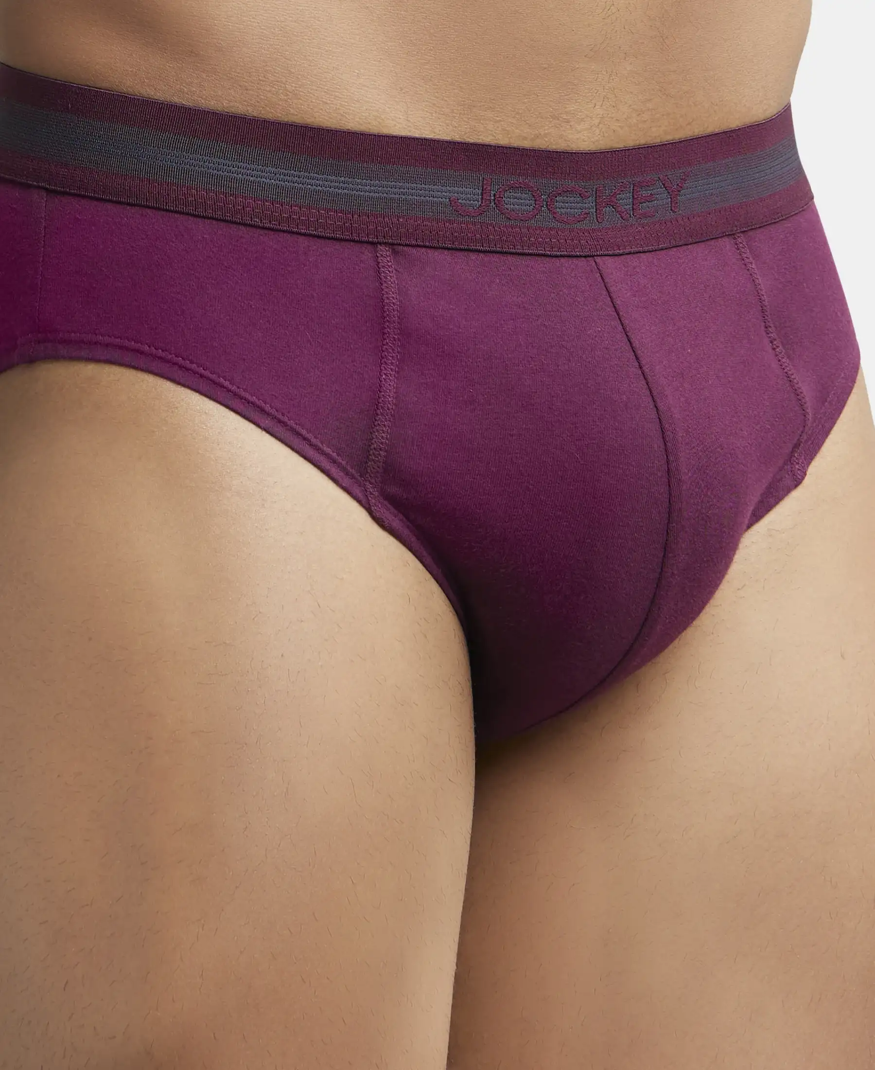 Super Combed Cotton Solid Brief with Stay Fresh Treatment - Wine Tasting (Pack of 2) - Image 6