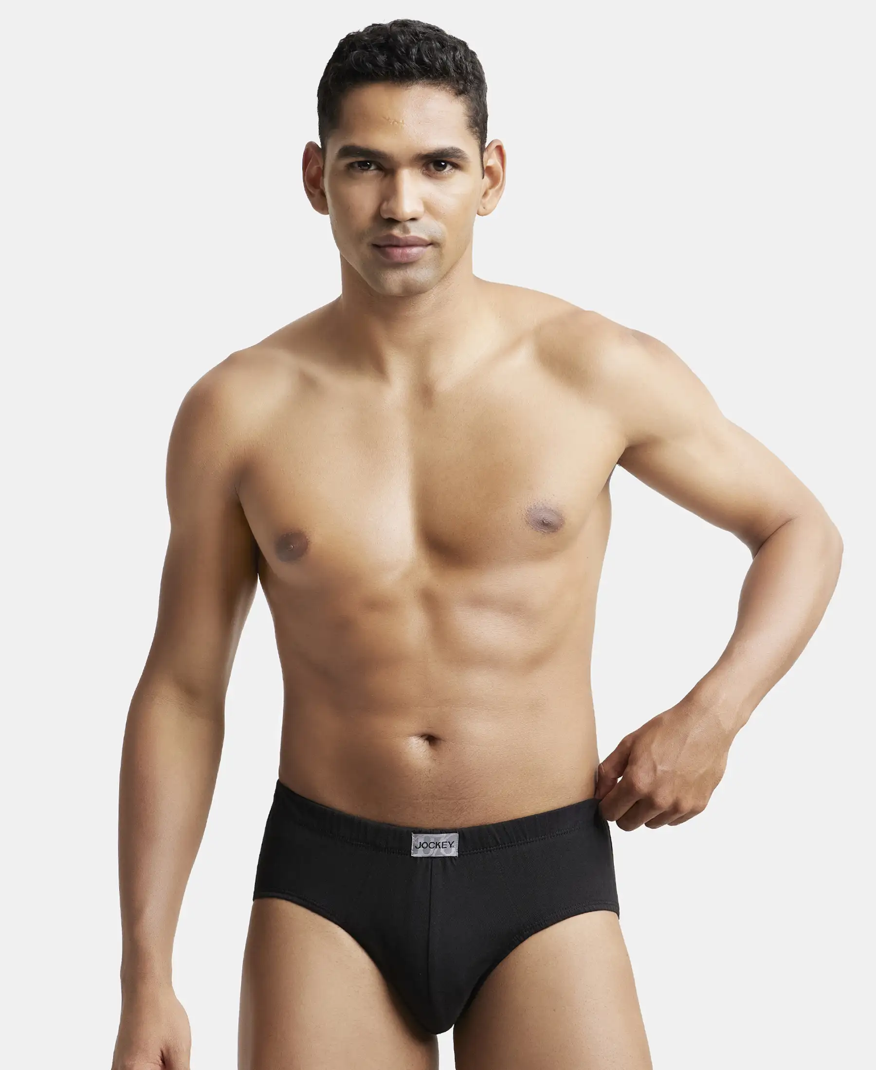 Super Combed Cotton Solid Brief with Ultrasoft Concealed Waistband - Black - Image 5