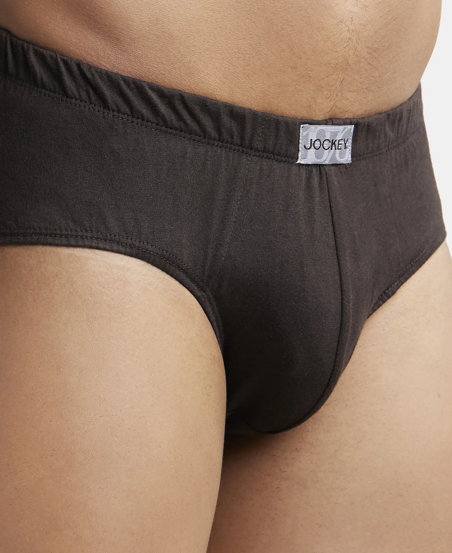 Super Combed Cotton Solid Brief with Ultrasoft Concealed Waistband - Brown (Pack of 3) - Image 6