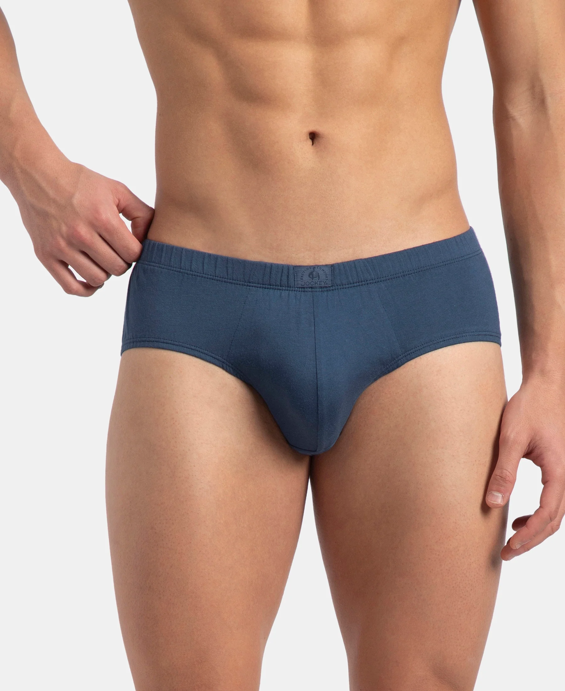 Super Combed Cotton Solid Brief with Ultrasoft Concealed Waistband - Dark Denim