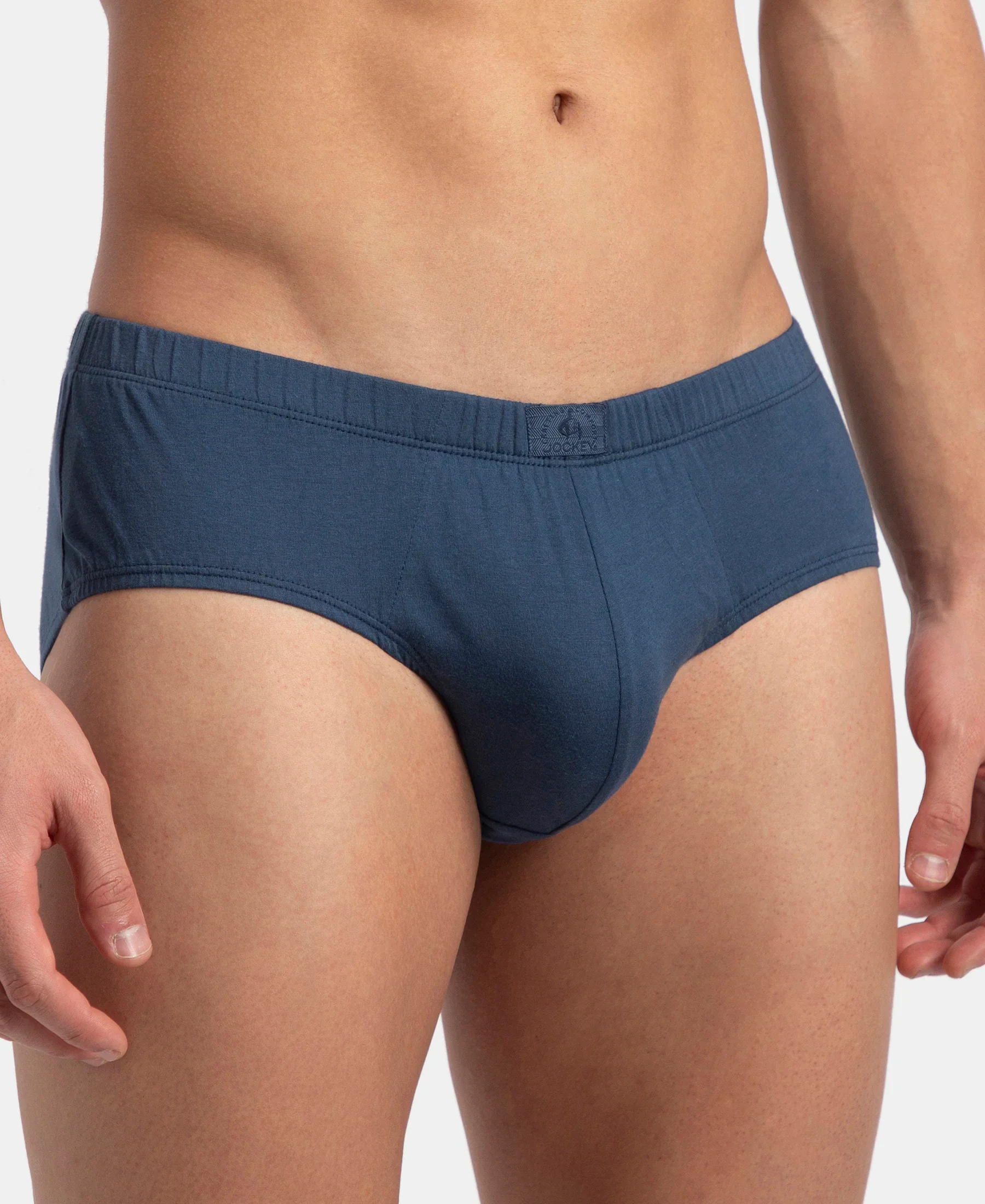 Super Combed Cotton Solid Brief with Ultrasoft Concealed Waistband - Dark Denim (Pack of 2) - Image 8