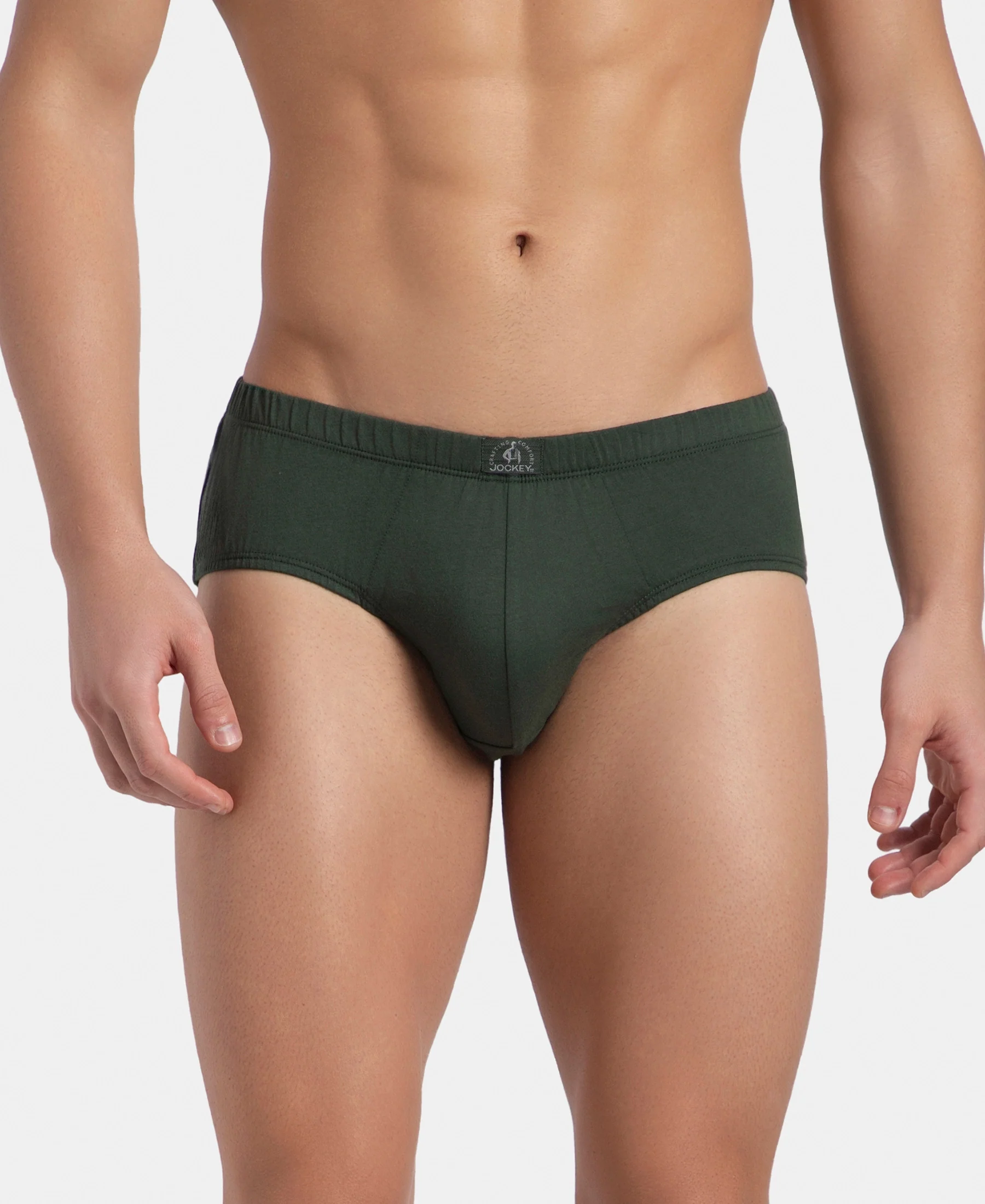 Super Combed Cotton Solid Brief with Ultrasoft Concealed Waistband - Deep Forest (Pack of 2) - Image 2