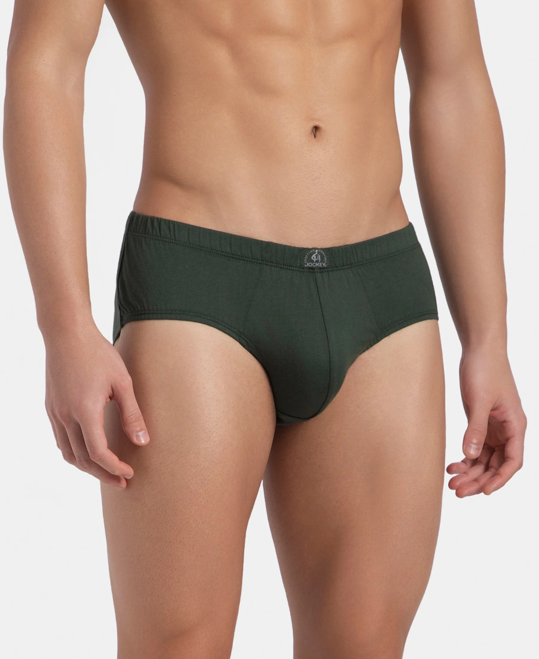 Super Combed Cotton Solid Brief with Ultrasoft Concealed Waistband - Deep Forest (Pack of 2) - Image 3