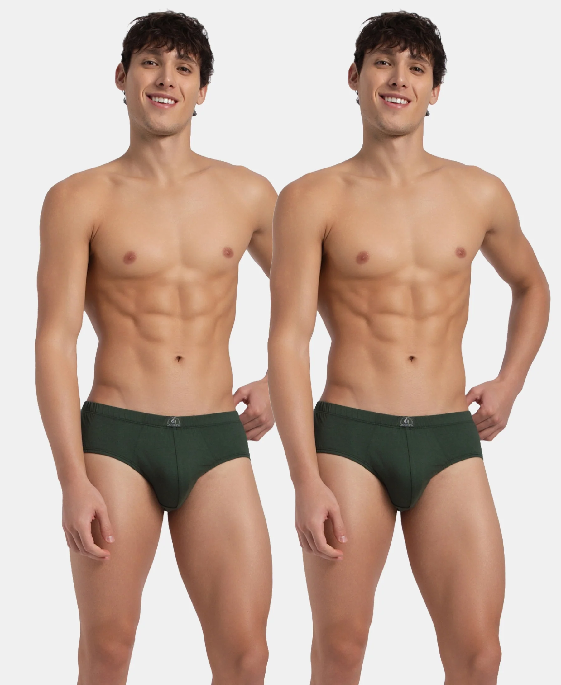 Super Combed Cotton Solid Brief with Ultrasoft Concealed Waistband - Deep Forest (Pack of 2) - Image 5