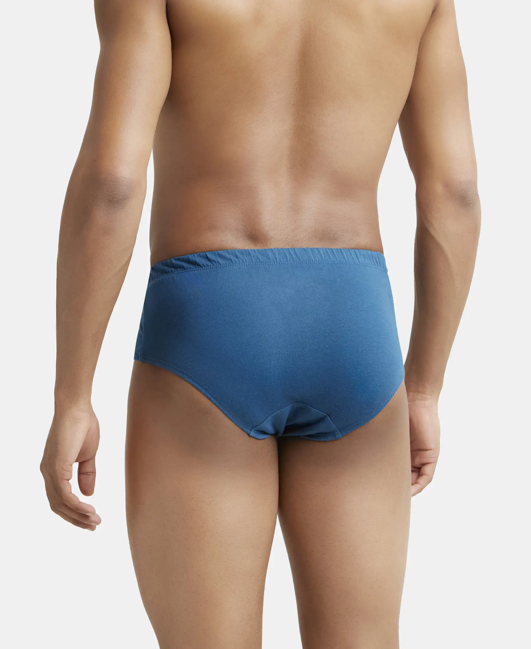 Super Combed Cotton Solid Brief with Ultrasoft Concealed Waistband - Seaport Teal (Pack of 3) - Image 3