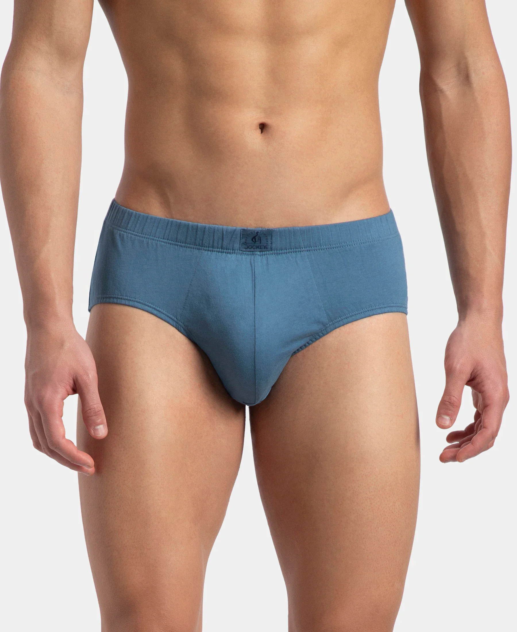 Super Combed Cotton Solid Brief with Ultrasoft Concealed Waistband - Stellar (Pack of 2) - Image 2
