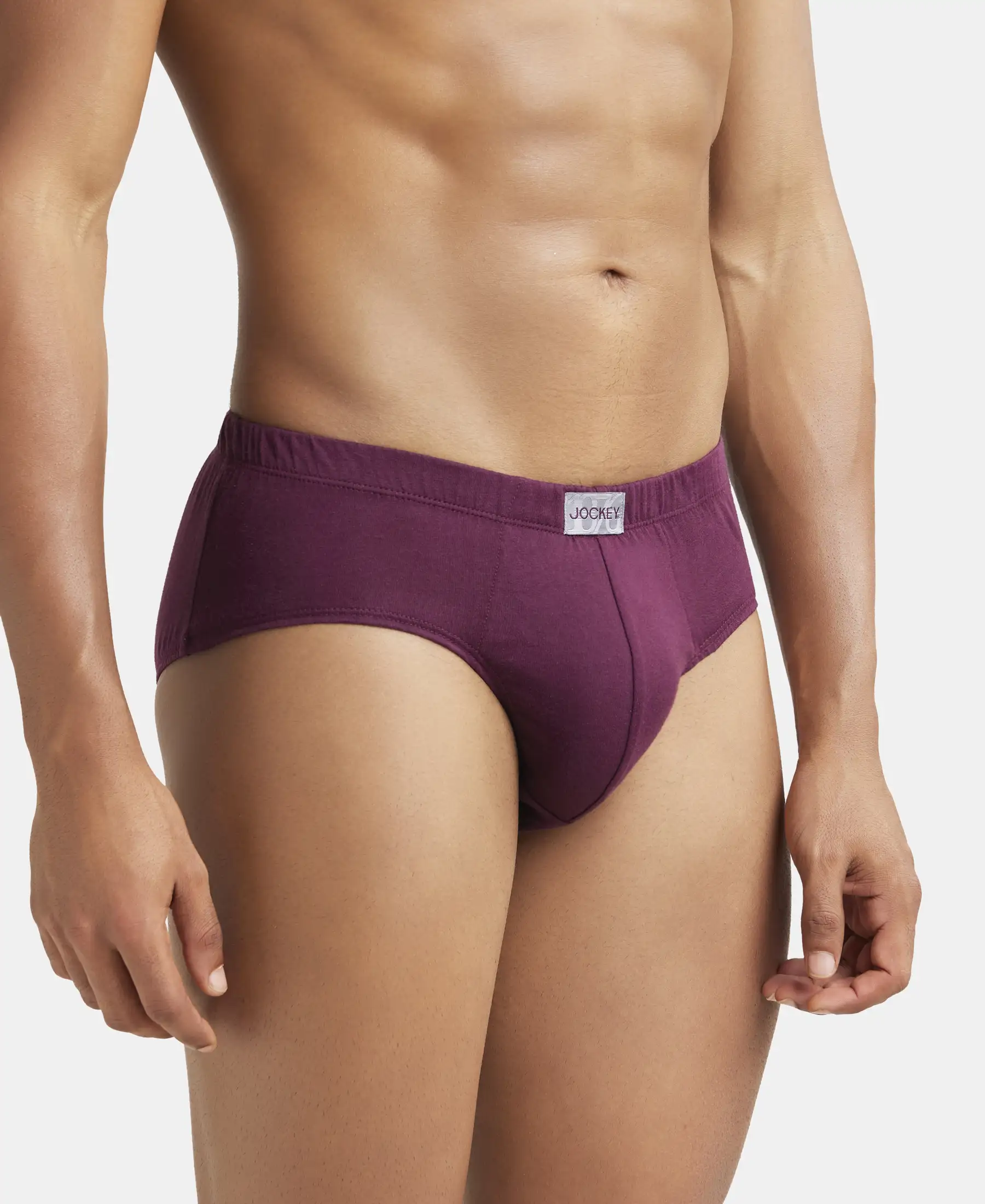 Super Combed Cotton Solid Brief with Ultrasoft Concealed Waistband - Wine Tasting - Image 2