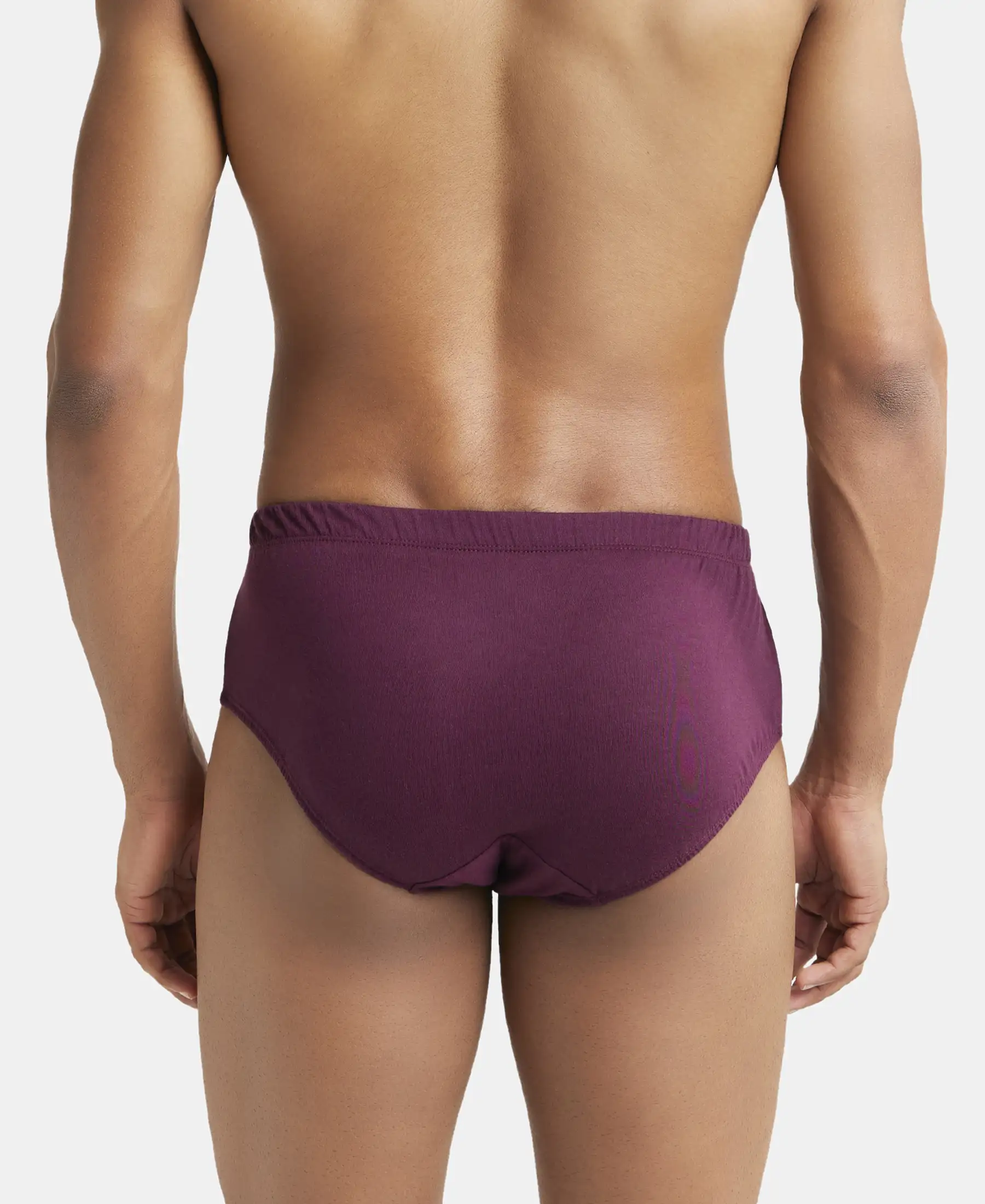 Super Combed Cotton Solid Brief with Ultrasoft Concealed Waistband - Wine Tasting - Image 3
