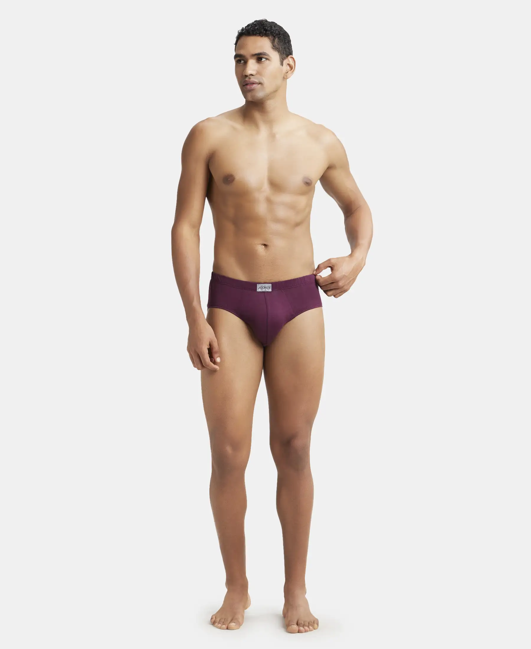 Super Combed Cotton Solid Brief with Ultrasoft Concealed Waistband - Wine Tasting - Image 4