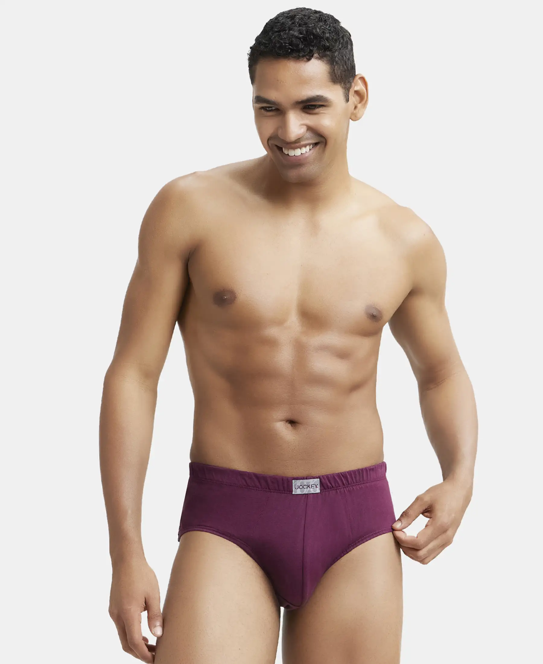 Super Combed Cotton Solid Brief with Ultrasoft Concealed Waistband - Wine Tasting (Pack of 2) - Image 8