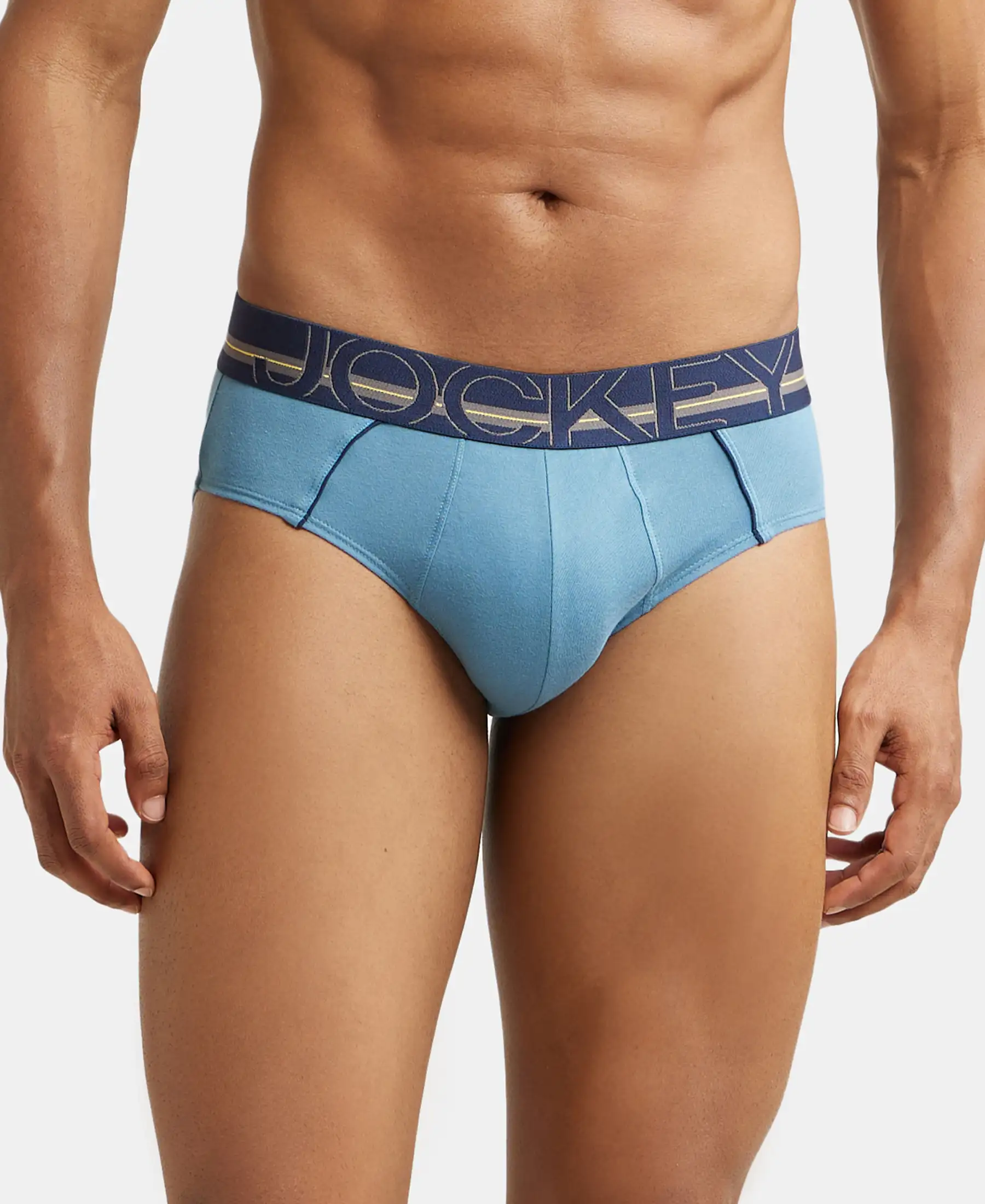 Super Combed Cotton Solid Brief with Ultrasoft Waistband - Aegean Blue (Pack of 2) - Image 7